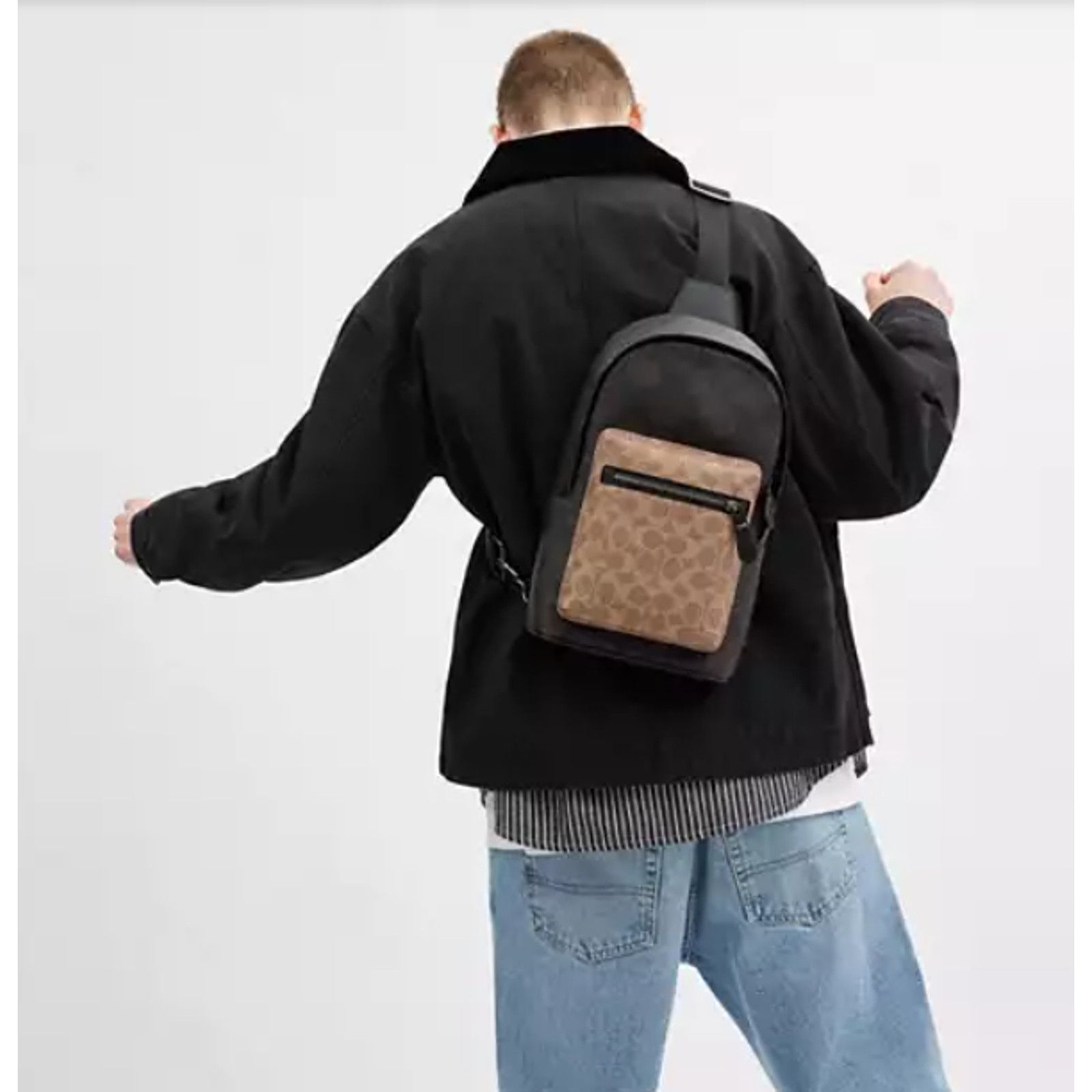 Coach COACH Men's West Pack Blocked Signature Canvas Walnut Tan Size ONE SIZE - 6 Thumbnail