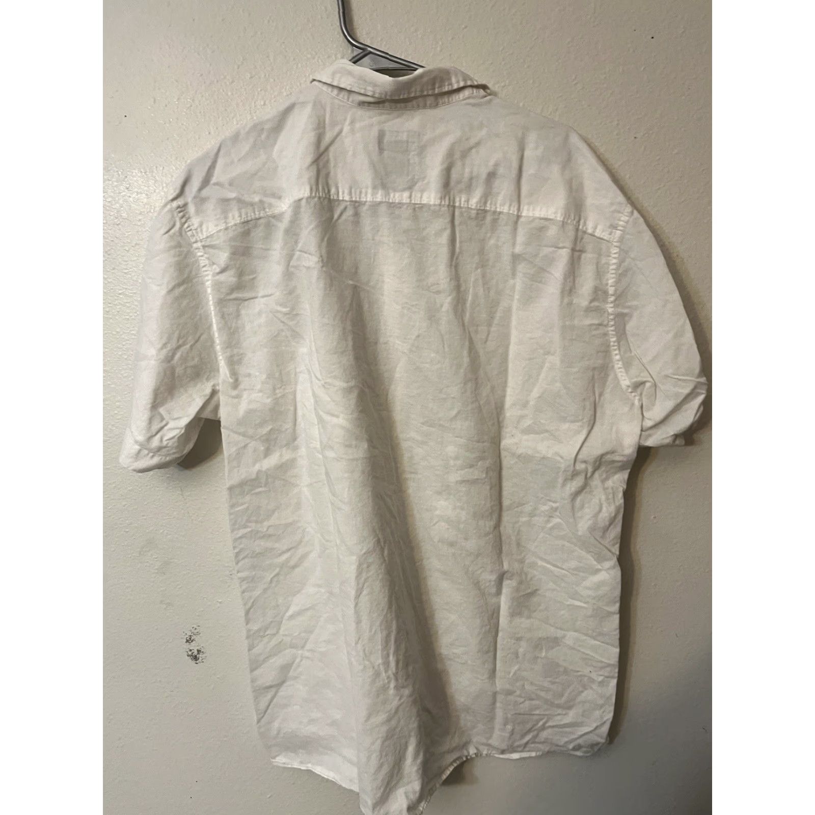 H&M VINTAGE H&M Button-Up Shirt Men Short Sleeve Regular XL White Slimming Pattern Solid T-Shirt? Size US XL / EU 56 / 4 - 4 Thumbnail
