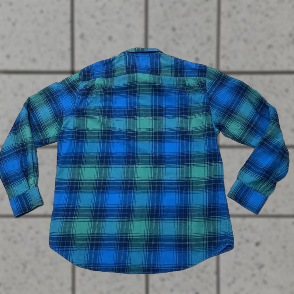 Old Navy OLD NAVY Flannel Shirt Men XL Blue Green Bright Blackwatch Plaid Button-Up Casual Outdoors Critical: Chamois Beach Pilled Size US XL / EU 56 / 4 - 1 Thumbnail