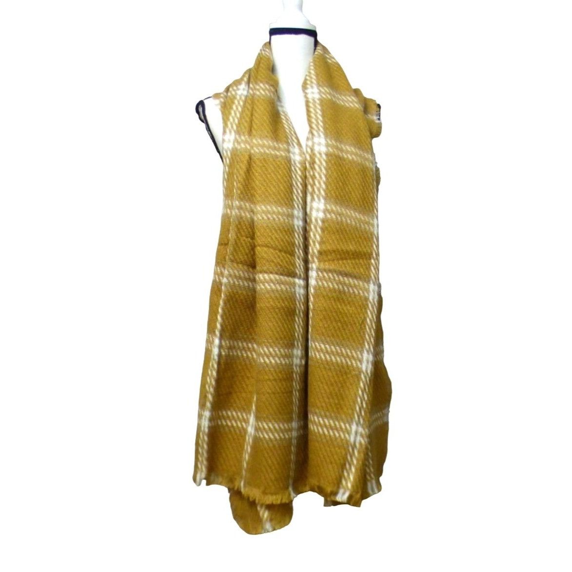 Other Cejon Heritage Plaid Blanket Scarf, 20”x76”, Camel Size ONE SIZE - 3 Thumbnail