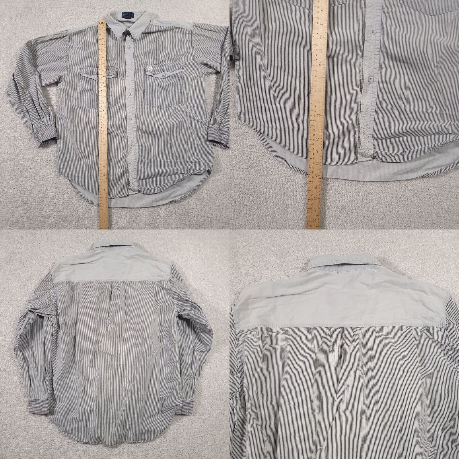 Vintage VINTAGE BB Sport Button Up Long Sleeve Shirt Mens M Blue Stripe Western Skater Size US M / EU 48-50 / 2 - 9 Thumbnail