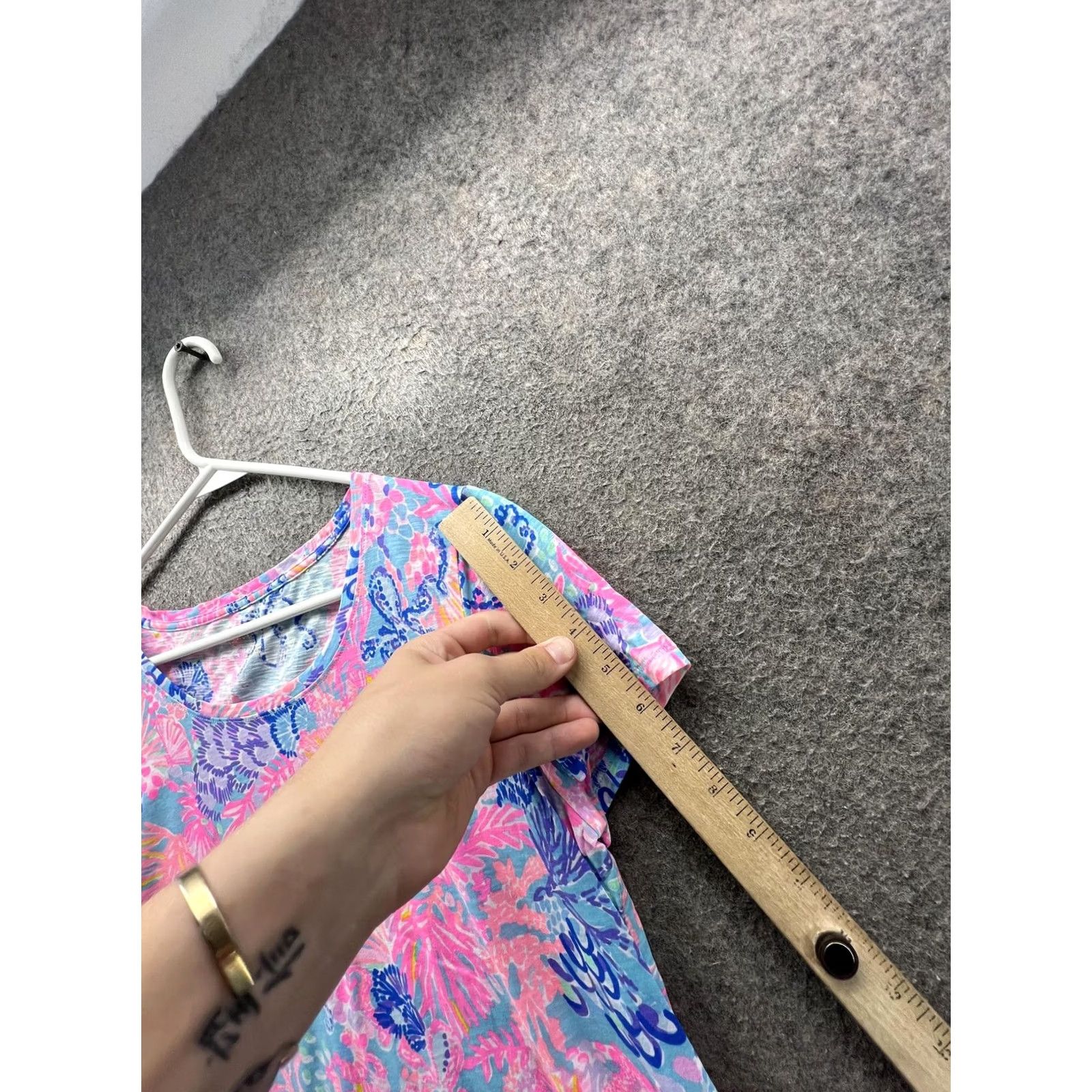 Lilly Pulitzer Lilly Pulitzer Shirt Womens M Multicolor Scoop Neck Short Sleeve Floral Top Size M / US 6-8 / IT 42-44 - 4 Thumbnail