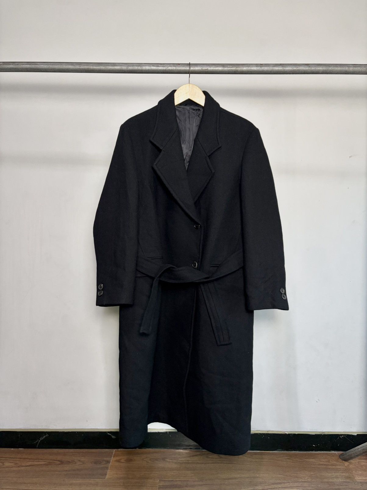 FREE TAX! CDG Homme Belted Wool Long Coat
