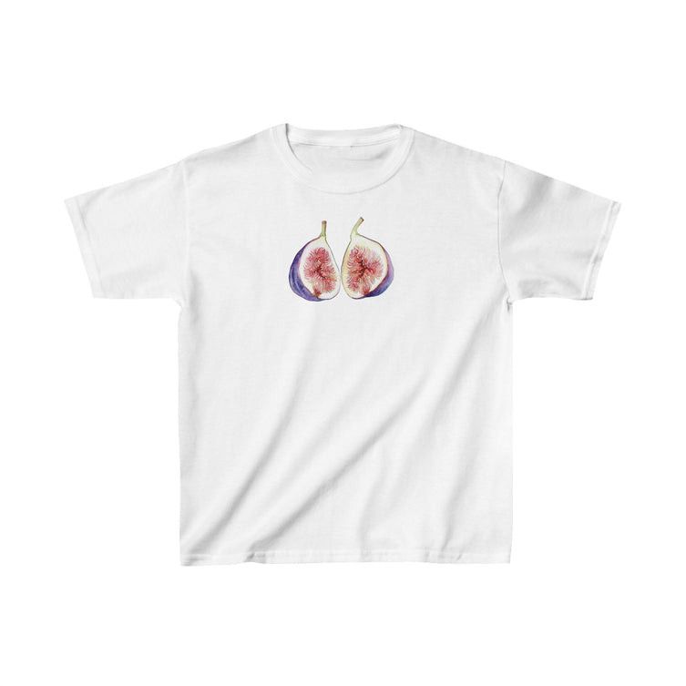 Other Fig Print Baby Tee – Vintage Fruit Feminine Aesthetic Style Size S / US 4 / IT 40 - 1 Thumbnail