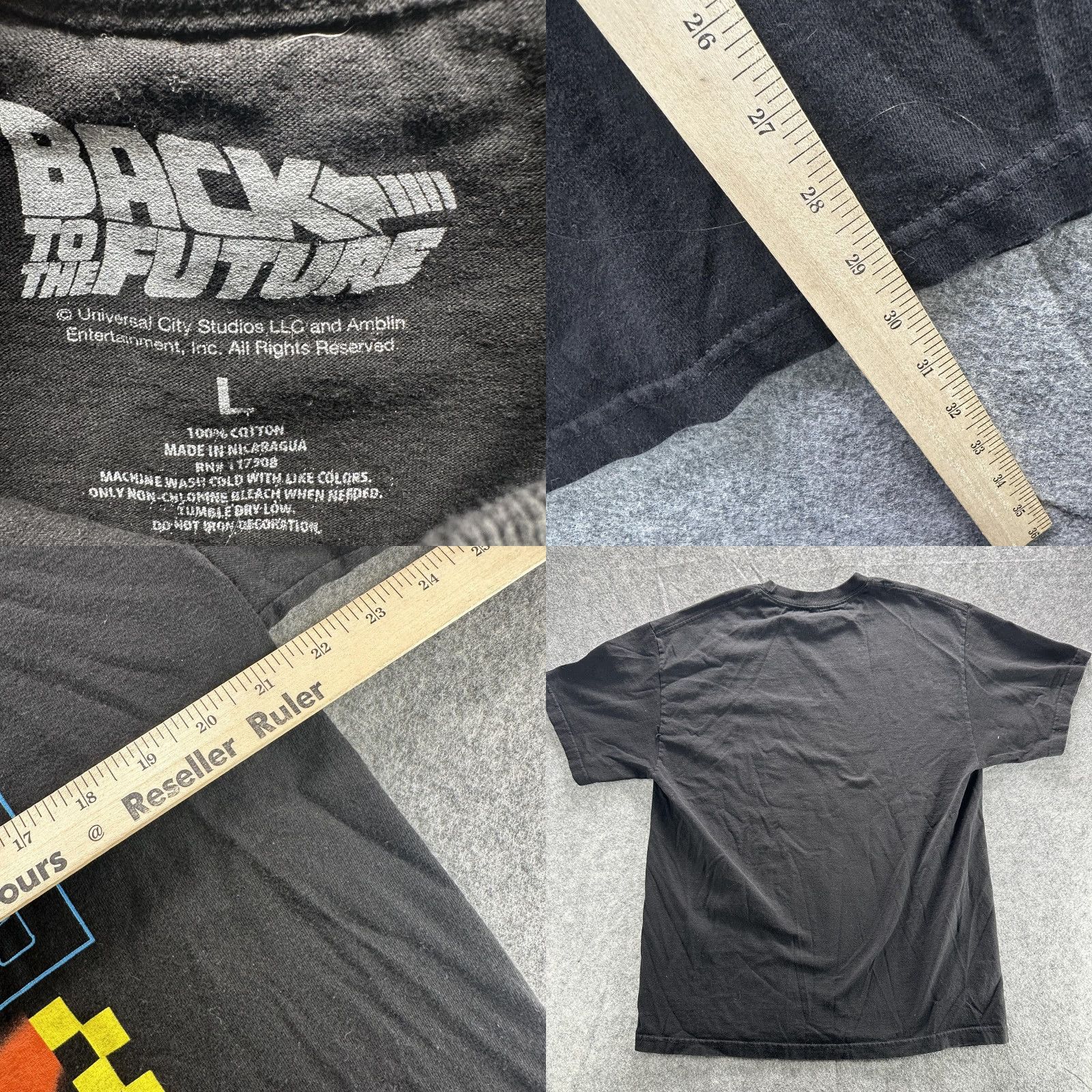 Vintage VINTAGE Back To The Future Shirt Mens L Black 1985 Delorean Movie Graphic Sci Fi Size US L / EU 52-54 / 3 - 8 Thumbnail