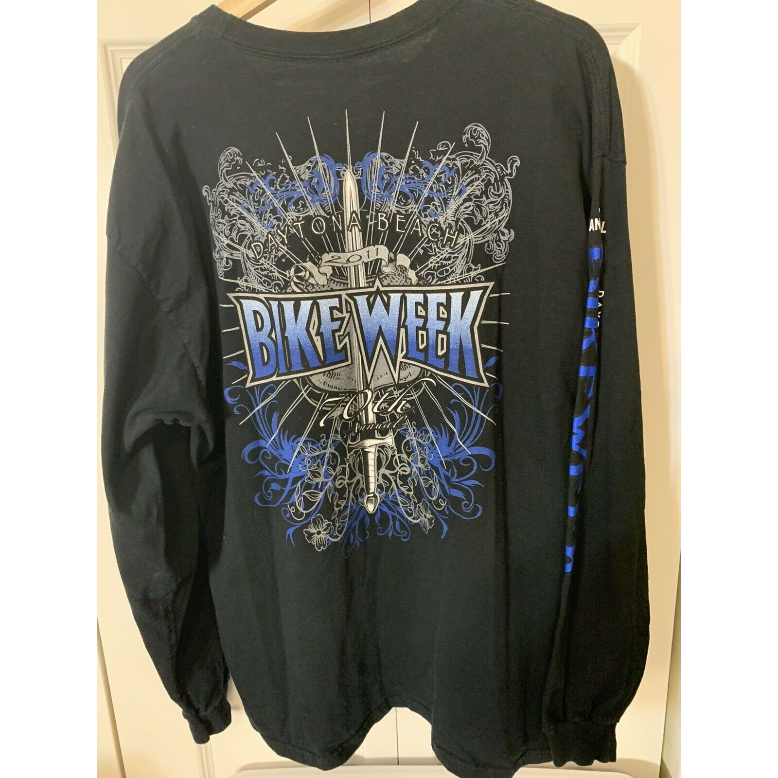 Gildan 70th Annual Bike Week Daytona Beach Long Sleeve T-Shirt 2011 Size US XL / EU 56 / 4 - 1 Thumbnail