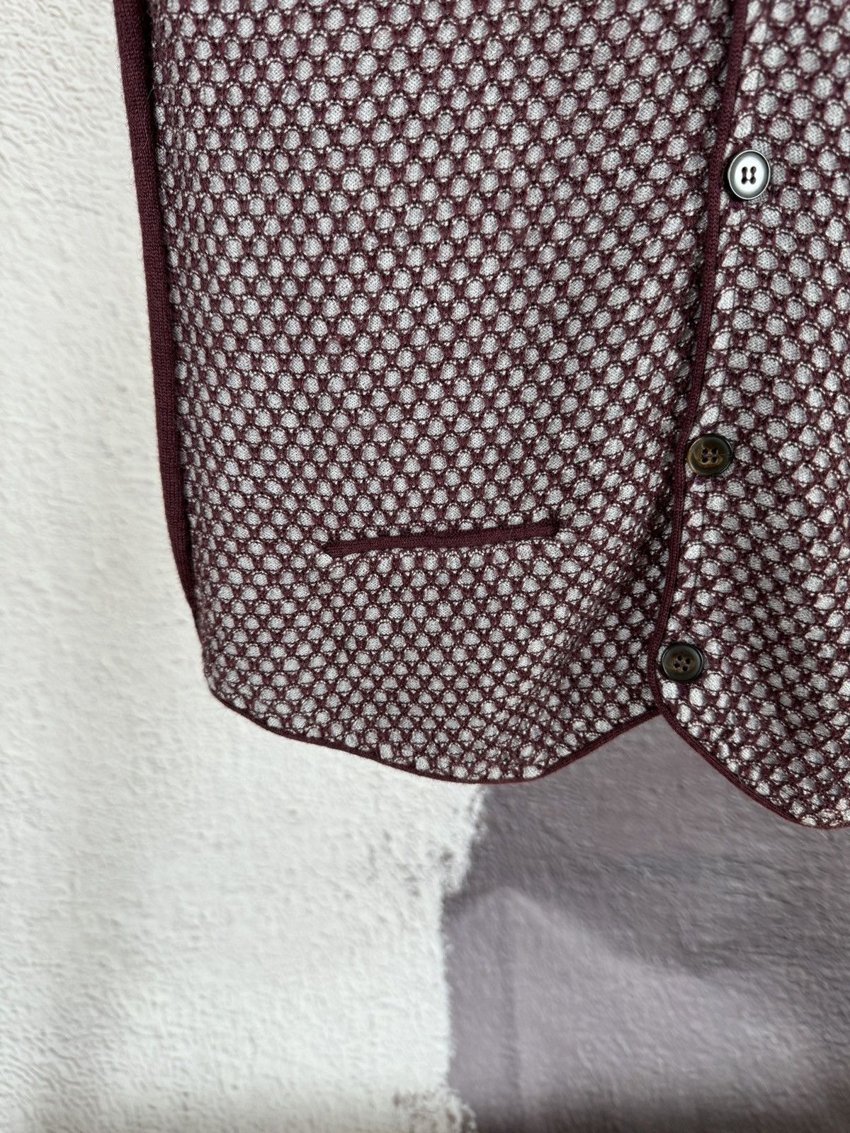 L.B.M. 1911 L.B.M 1911 Red Burgundy Wool Button Up Knitted vest gilet Size US L / EU 52-54 / 3 - 6 Thumbnail