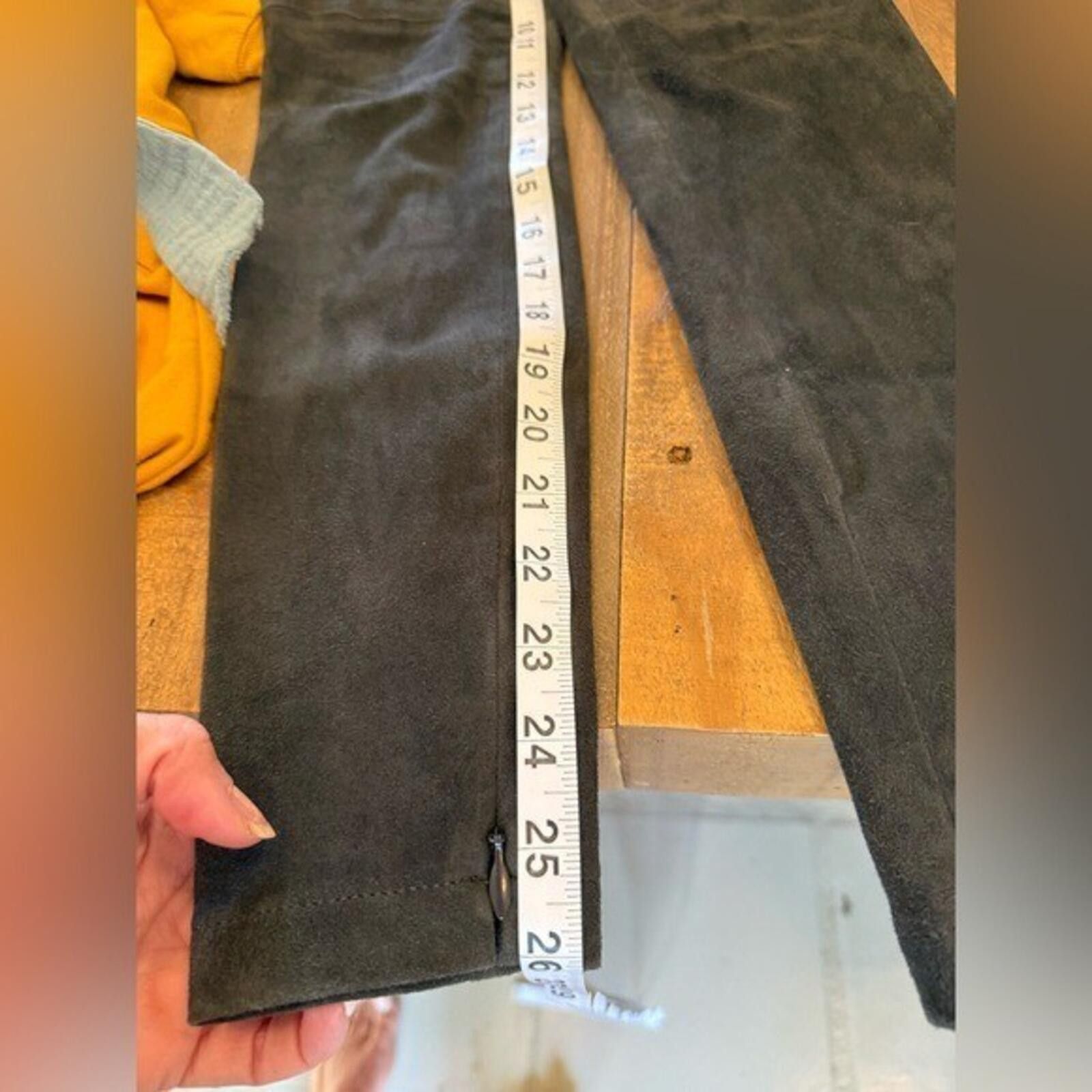 Vince Vince 100% Lamb Leather Pull-On Leggings Black Charcoal XS Size 26" / US 2 / IT 38 - 10 Thumbnail