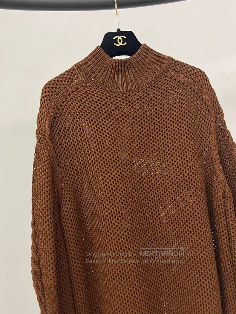 Hermes Hermes Brown Turtleneck Coarse Knit Sweater Size XS / US 0-2 / IT 36-38 - 3 Thumbnail
