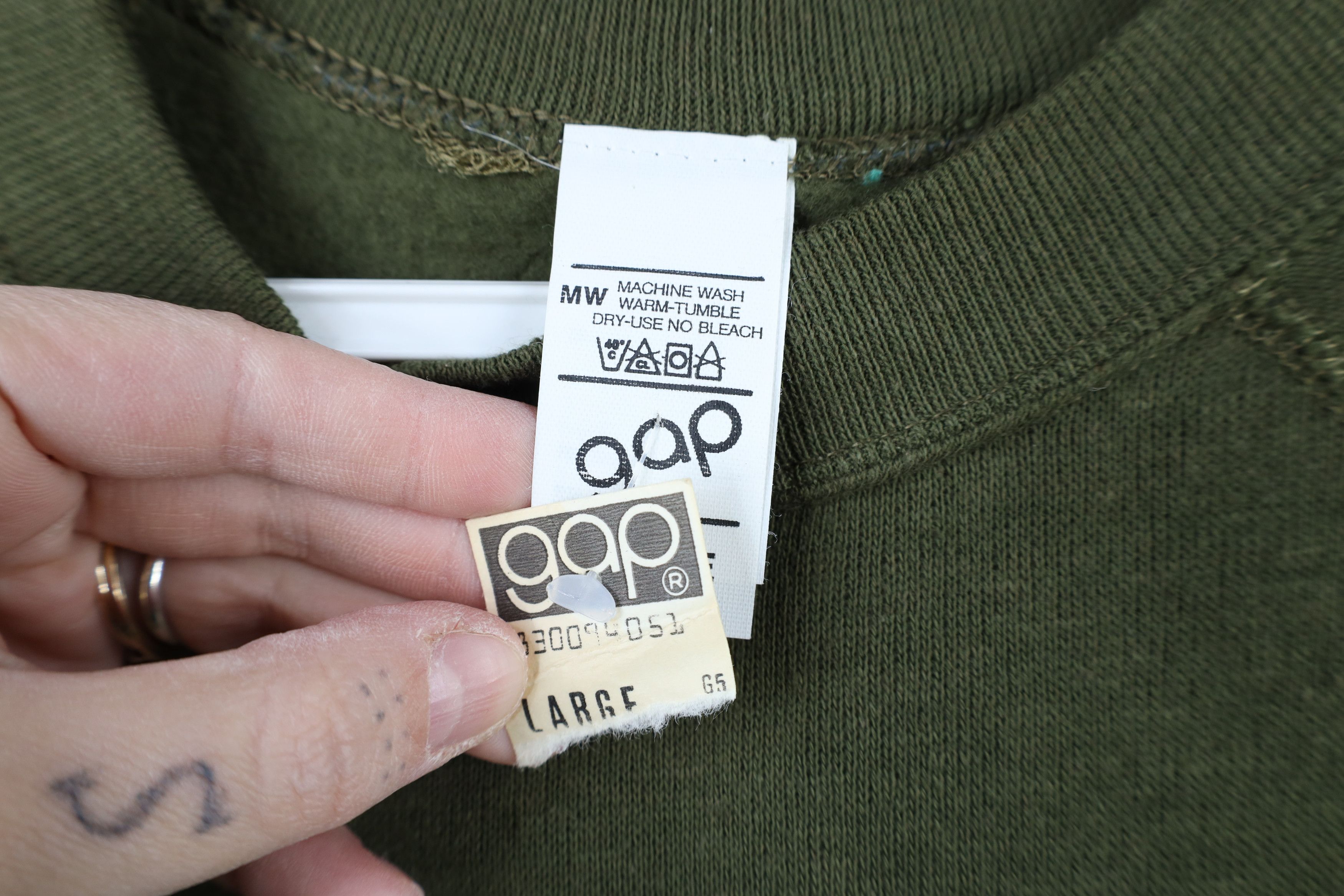 Gap × Vintage Deadstock Vintage 70s 80s Gap Crewneck Sweatshirt Olive USA Size US L / EU 52-54 / 3 - 4 Thumbnail