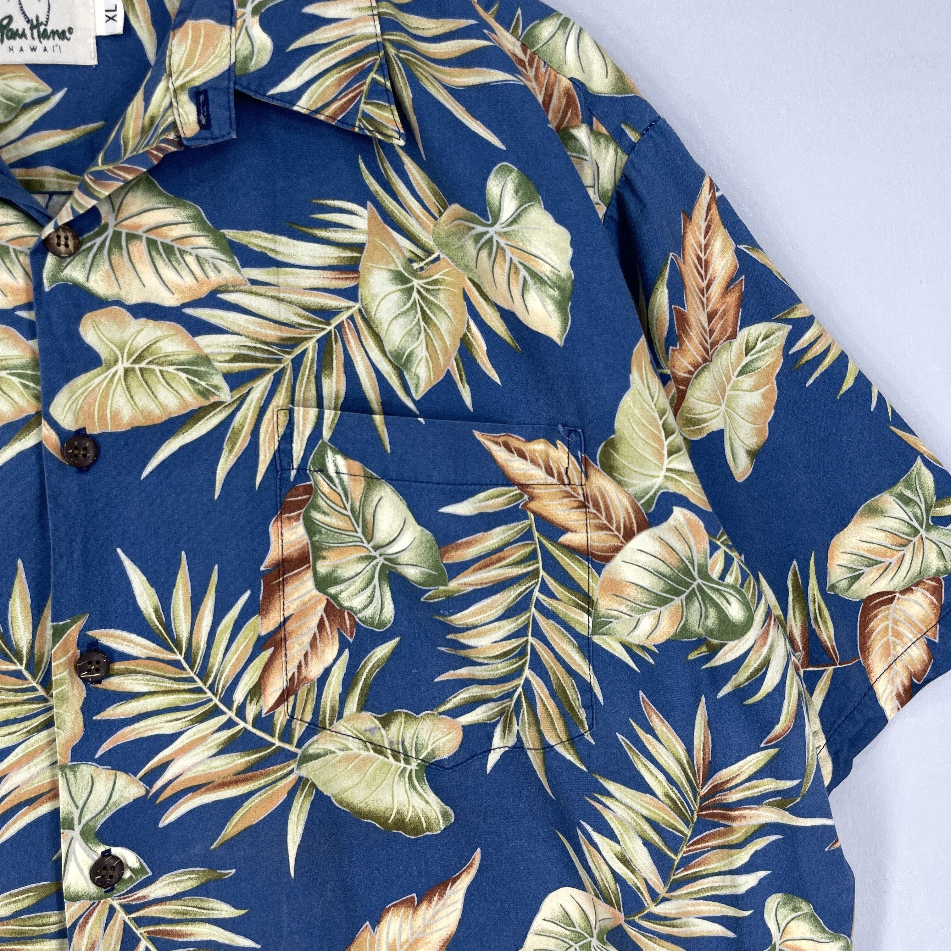 Tori Richard PAU HANA Hawaii Floral Leaves Motive Button Up Shirt Size US XL / EU 56 / 4 - 3 Thumbnail
