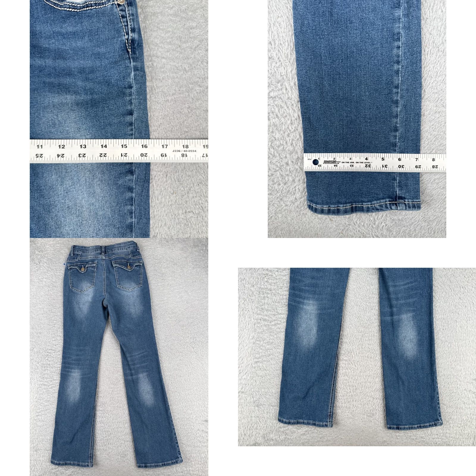 Vintage Misslook Jeans Womens Small Blue Bootcut Denim Mid Rise Cotton Blend 25x28 Size 28" / US 6 / IT 42 - 9 Thumbnail
