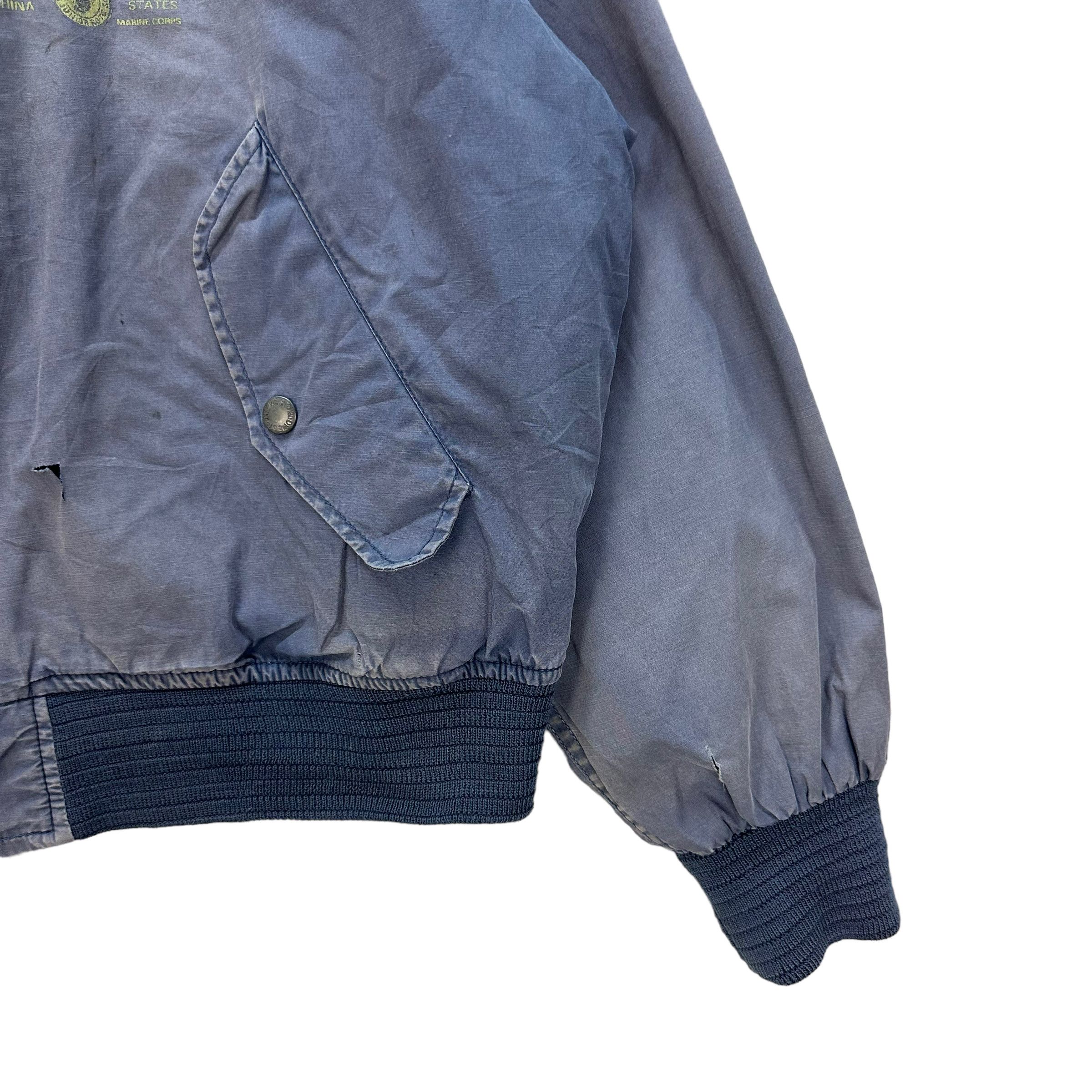 Vintage TRASHED🔥 MIDWEST NAVY FORCE UNITS BOMBER JACKET #7753-168 Size US XL / EU 56 / 4 - 10 Thumbnail
