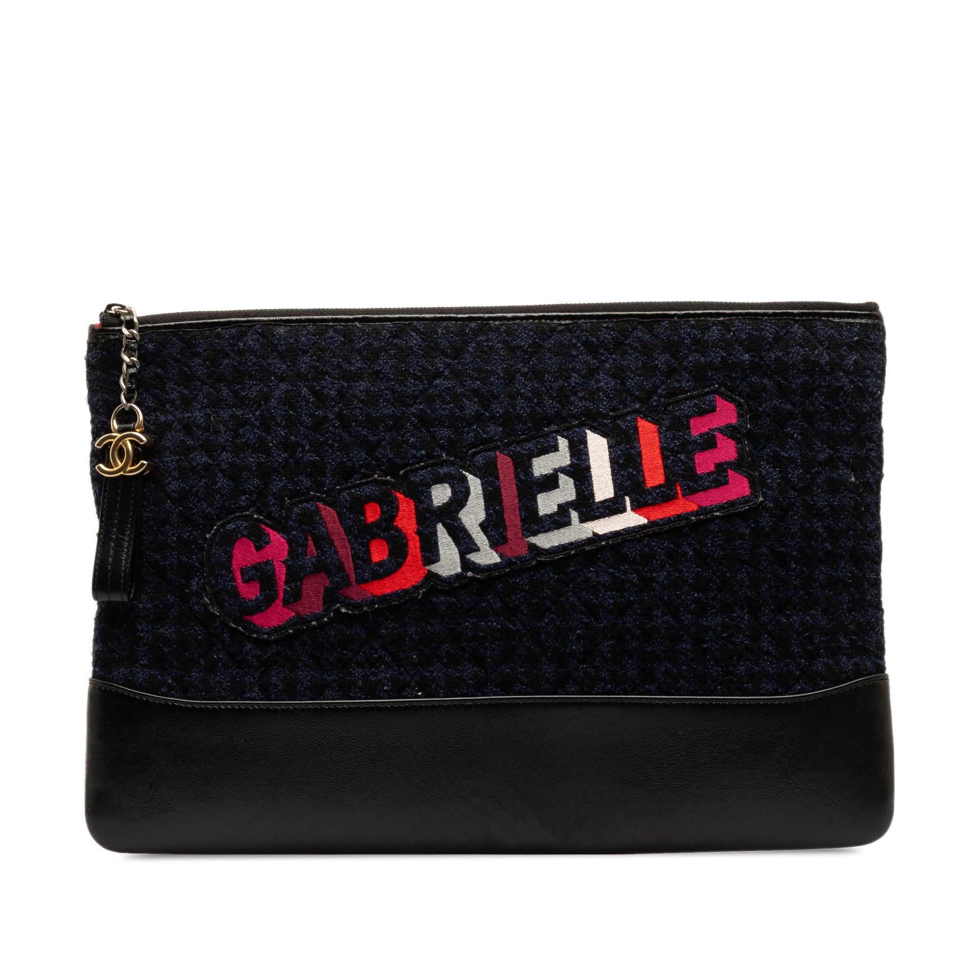 image of Chanel Tweed Gabrielle Clutch Bag in Blue, Women's