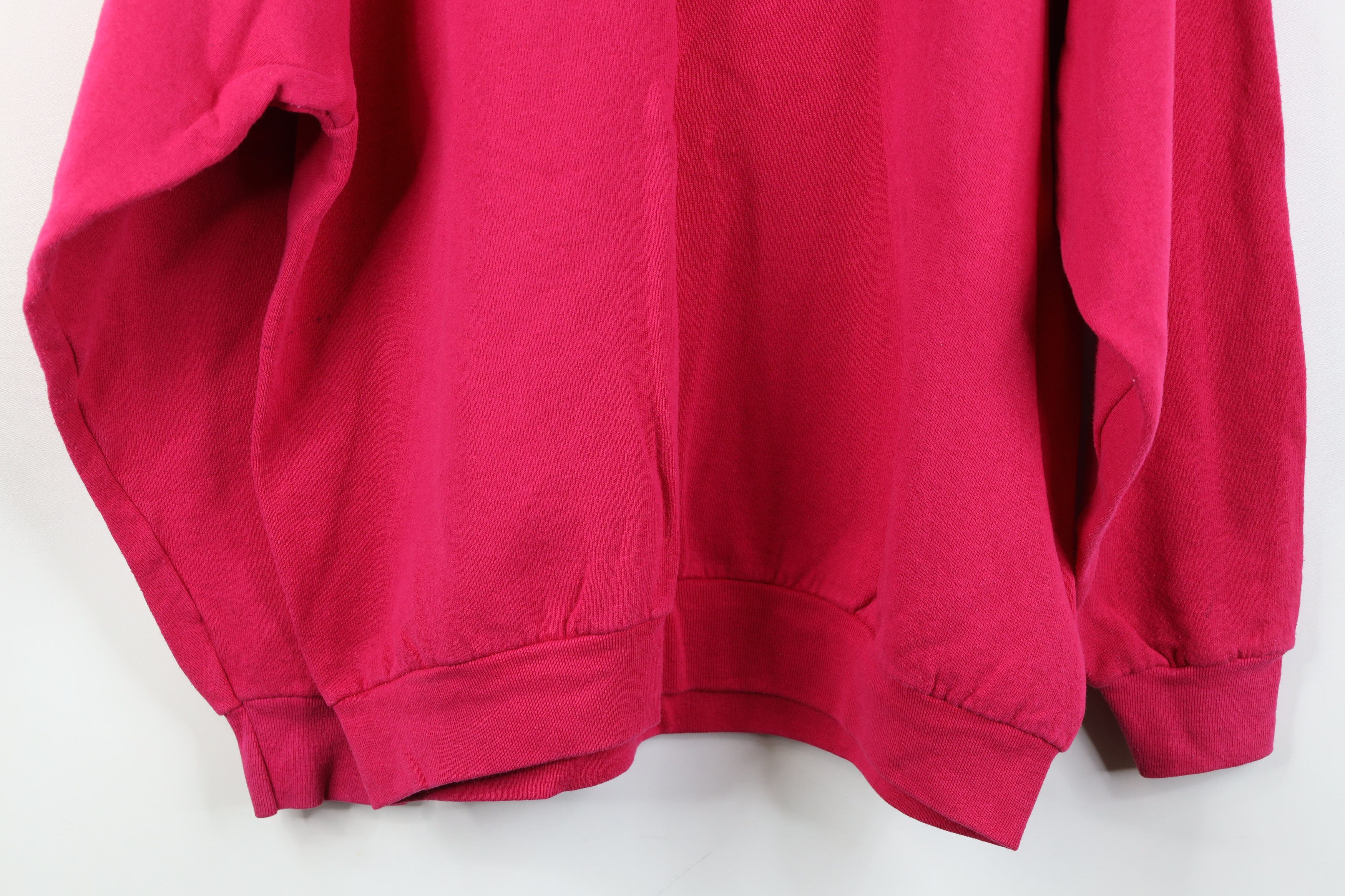 Vintage Vintage 90s Streetwear Lace Trim Crewneck Sweatshirt Pink Size XL / US 12-14 / IT 48-50 - 15 Thumbnail