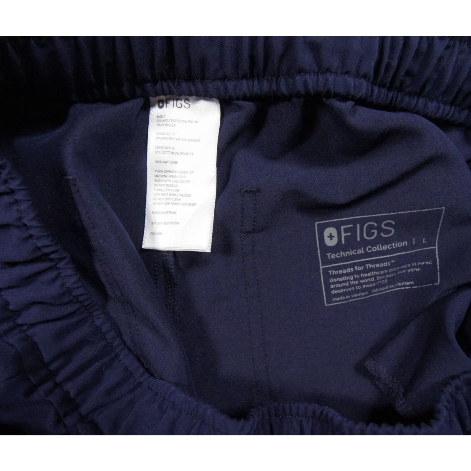 Vintage FIGS Pants Mens Large Blue Jogger Scrub Technical Bottom Nurse Workwear Stretch Mens Size US 33 - 7 Thumbnail