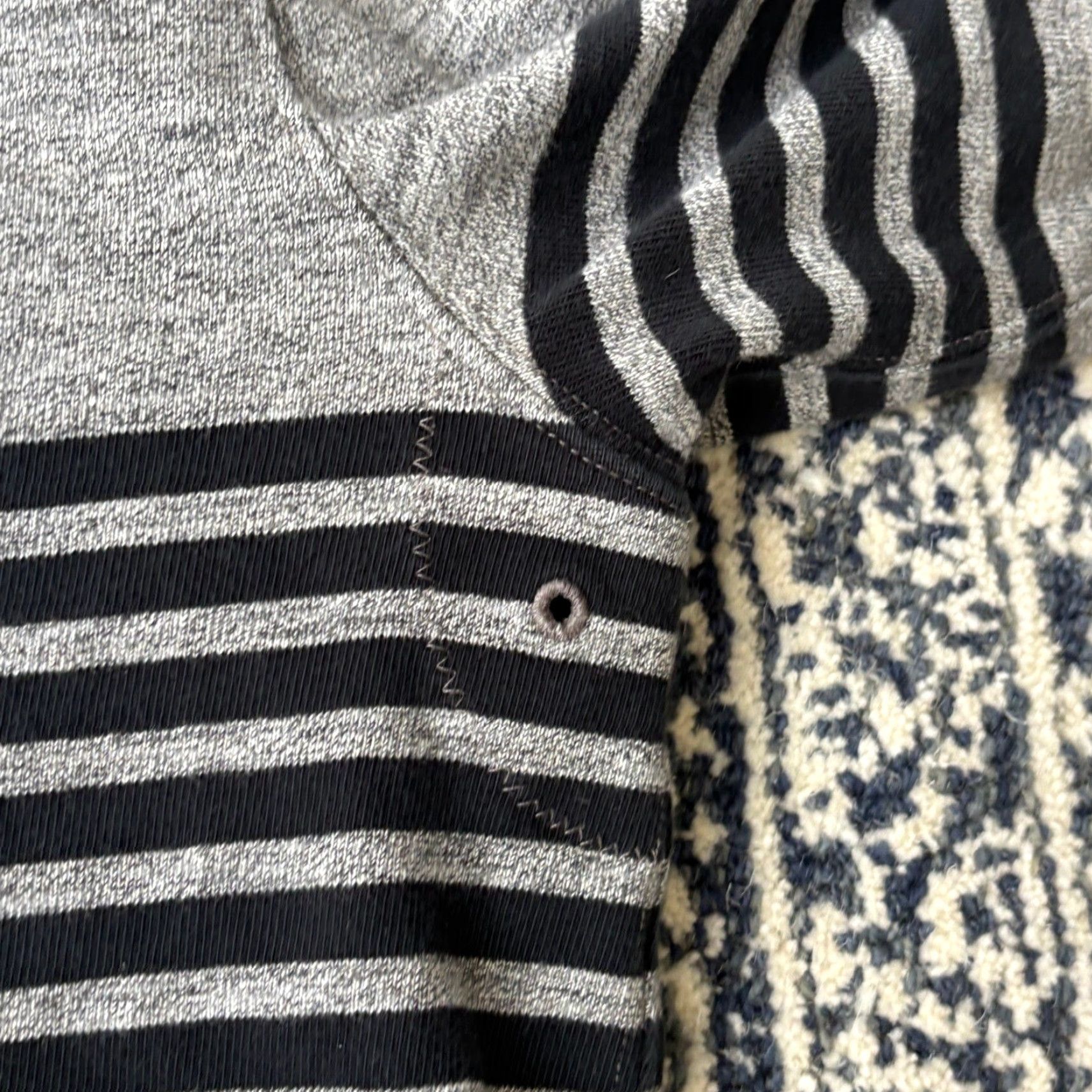 J.Crew J. Crew Sweatshirt Mens M Gray Striped Crewneck Elbow Patches Pullover Knit Long Sleeve Casual Streetwear Size US M / EU 48-50 / 2 - 7 Thumbnail