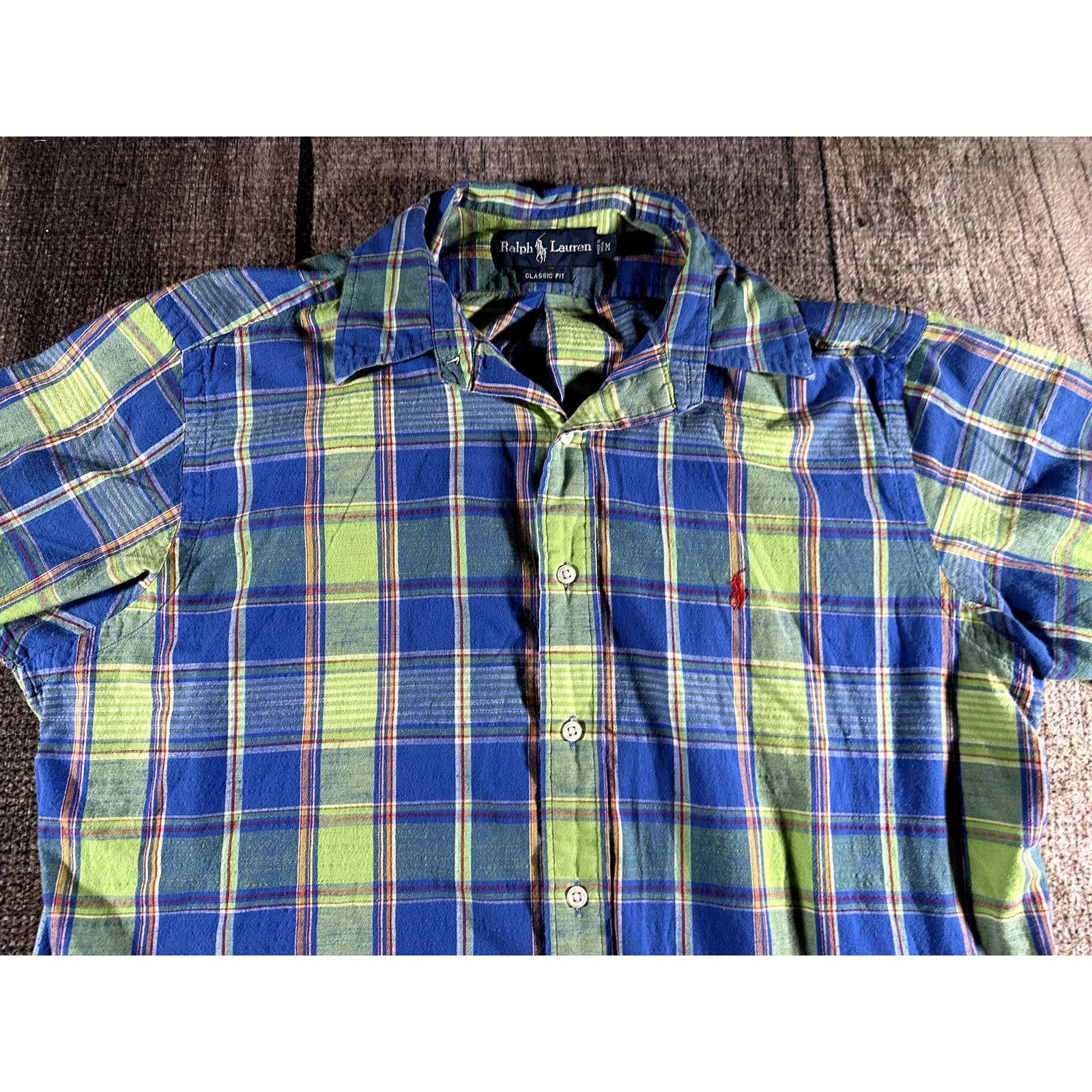 Ralph Lauren Ralph Lauren Classic Fit S Shirt Mens Plaid Green Blue Polo Size US M / EU 48-50 / 2 - 2 Thumbnail