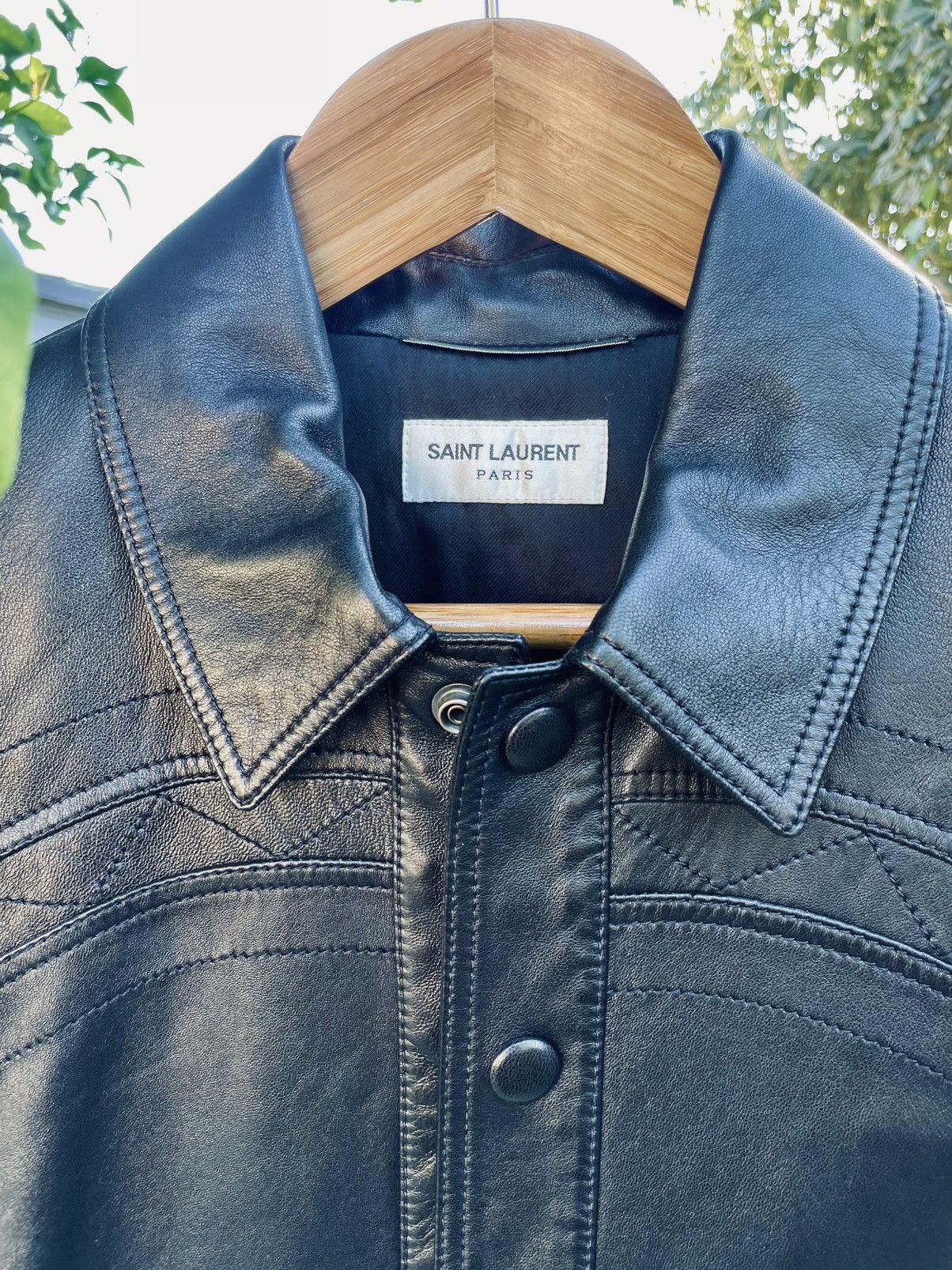 Saint Laurent Paris Saint Laurent Paris Western Lamb Leather Bomber Jacket Black Size US S / EU 44-46 / 1 - 13 Thumbnail