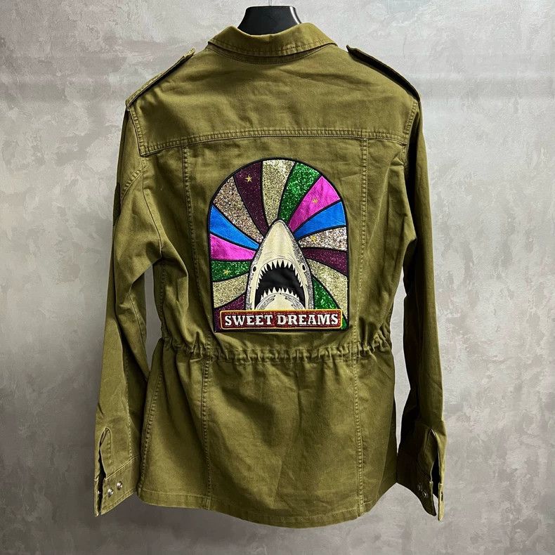 Saint Laurent Paris Saint Laurent Paris Navy Shark Denim Jacket Size US M / EU 48-50 / 2 - 2 Thumbnail
