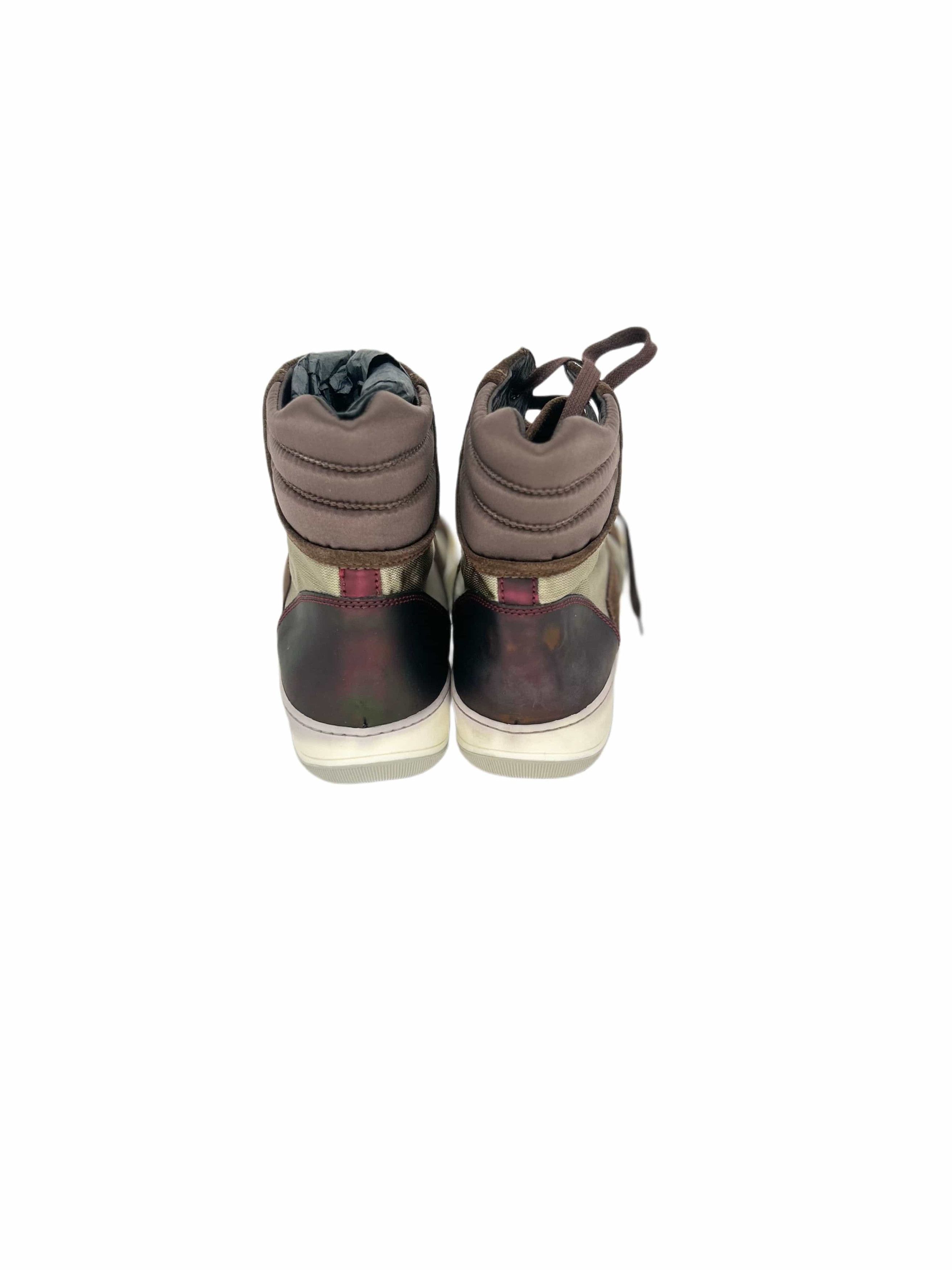 Lanvin Lanvin Brown Mix Fabric Hi Top Sneaker Size US 6 / EU 39 - 6 Thumbnail