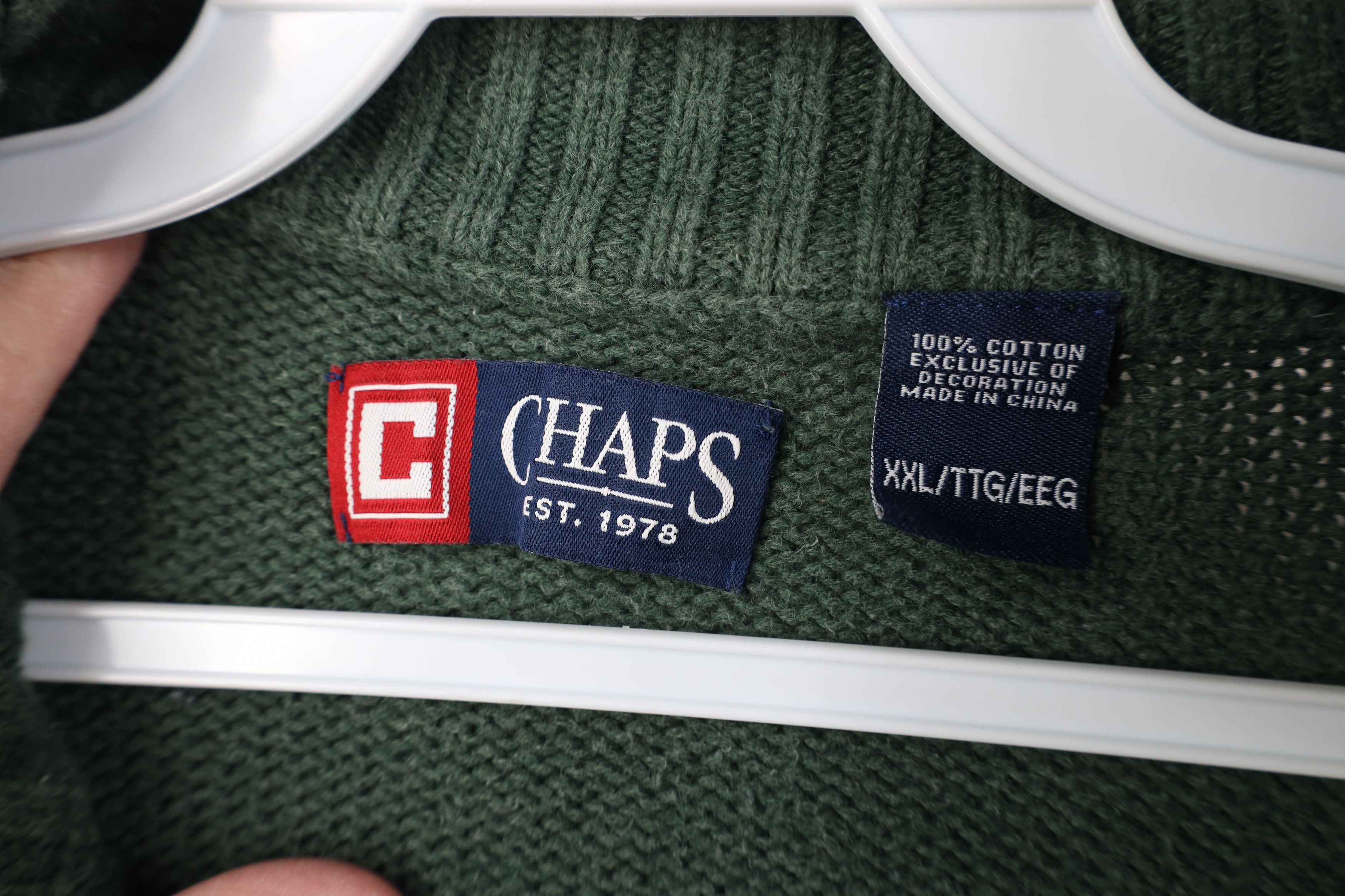 Chaps Vintage Y2K Chaps Ribbed Knit 1/4 Half Zip Sweater Green Size US XXL / EU 58 / 5 - 7 Thumbnail