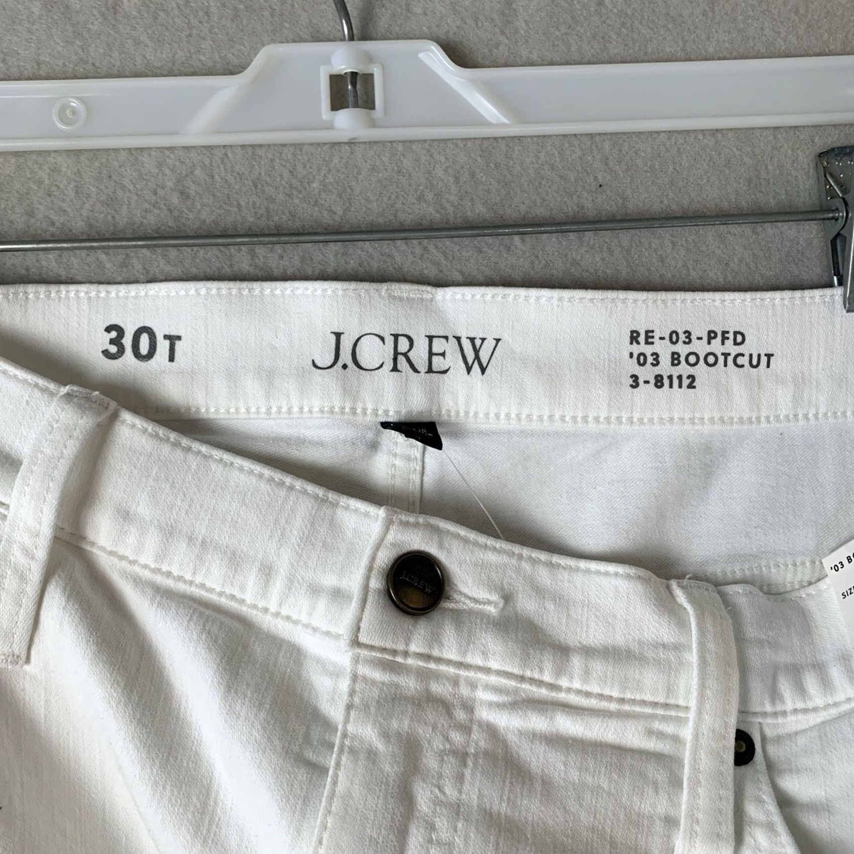 J.Crew J.CREW Jeans Womens Tall 30 High Rise Bootcut Denim White Solid 2003 Vintage? No (Regular) Baggy Hipster Boho Hippie City Festival Retro 80s 90s Size 30" / US 8 / IT 44 - 3 Thumbnail