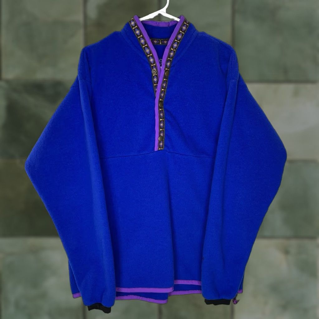 Vintage VINTAGE Kuhl Sweater Shirt (Pullover) Outdoor 90s Fleece Aztec Blue Men’s L/Regular Size US L / EU 52-54 / 3 - 1 Thumbnail