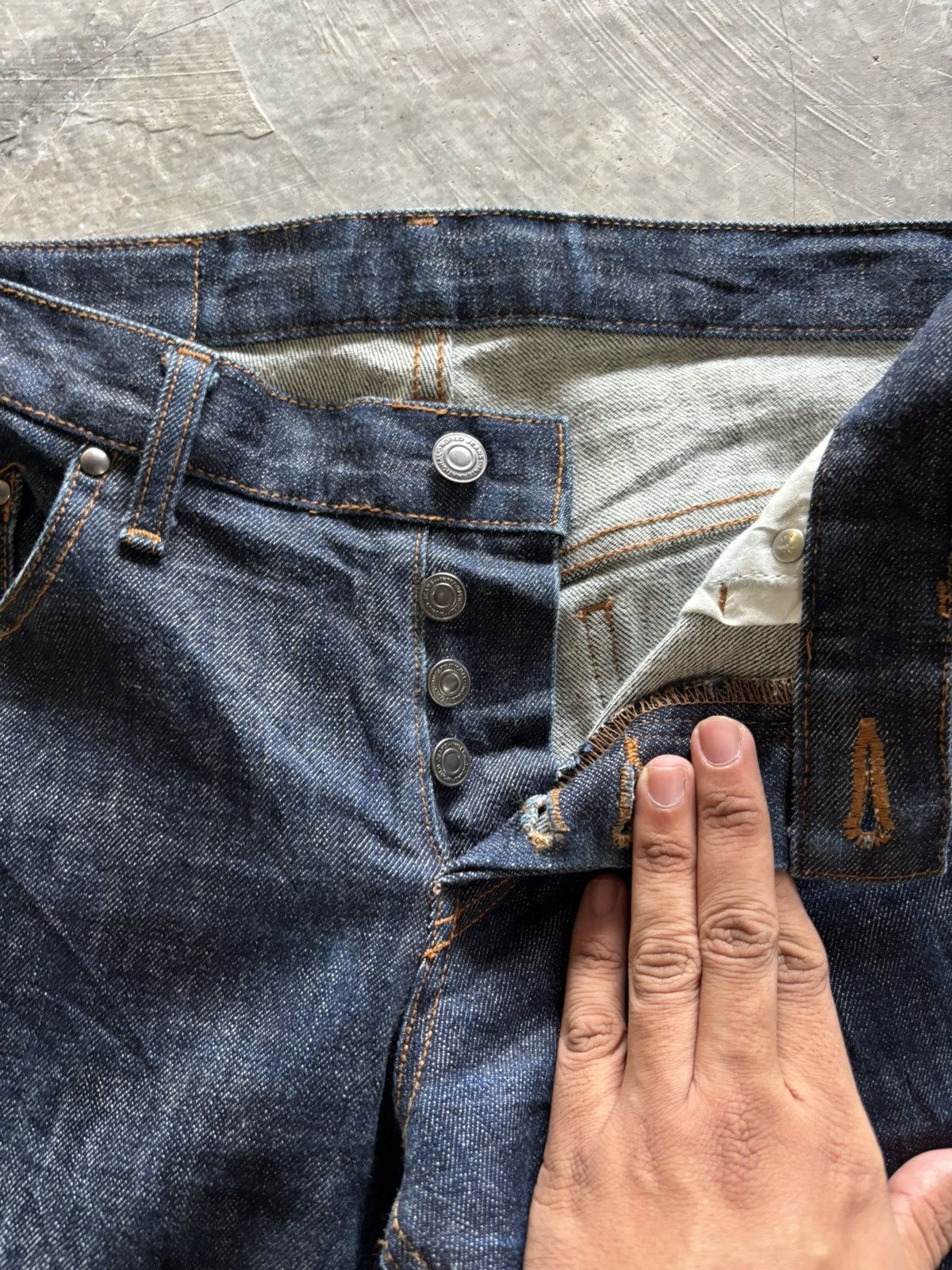 Shellac SHELLAC japanese denim slim style hedi slimane ish fit stack Size US 33 - 4 Thumbnail