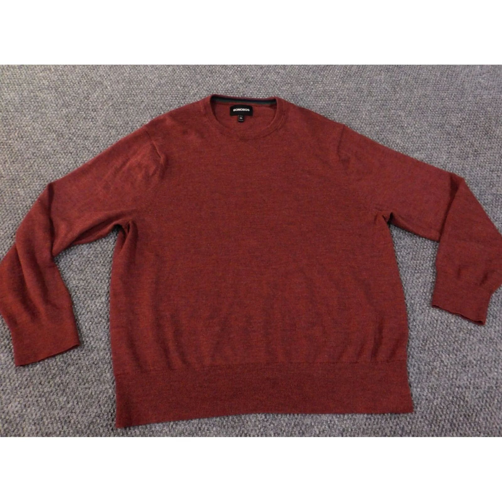 Bonobos Bonobos Sweater Mens 2XL Red Wool Pullover Crew Neck Knit Cable-Knit Regular Business Casual Size US XXL / EU 58 / 5 - 2 Thumbnail