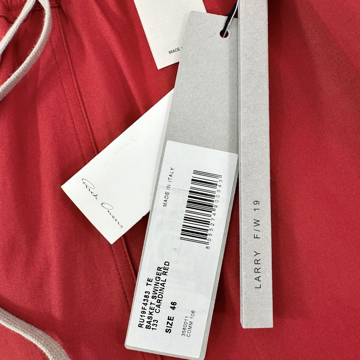 Rick Owens “Larry" FW19 Cardinal Red Basket Swinger Cropped Pants Size US 30 / EU 46 - 6 Thumbnail