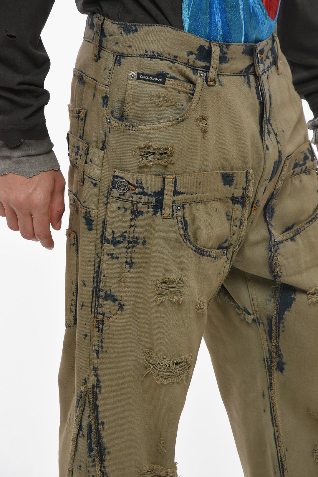 Dolce & Gabbana o1y0125 Jeans in Khaki/Black Size US 34 / EU 50 - 3 Thumbnail