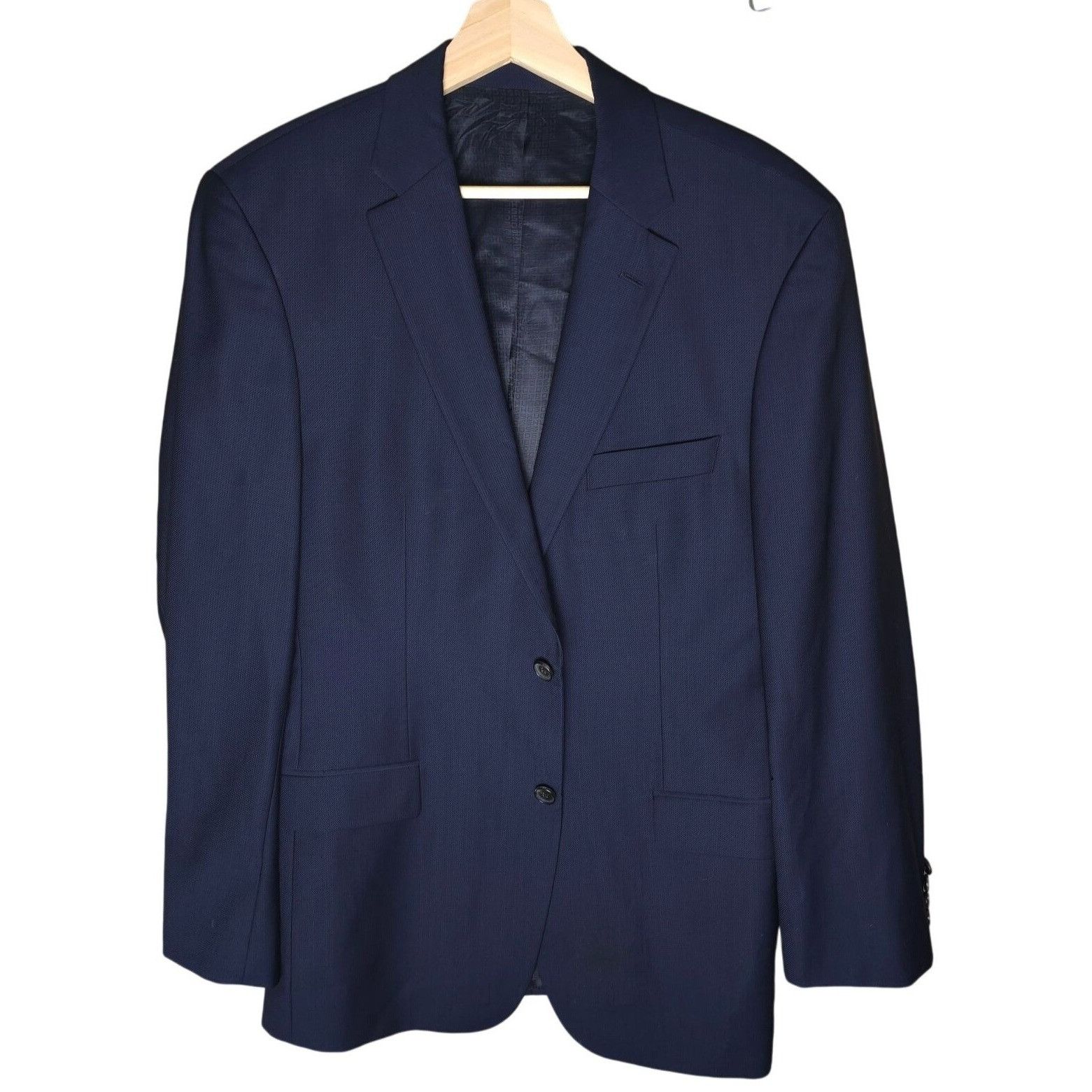 Hugo Boss Hugo Boss Navy Mens Wool 2 Button Suit Jacket Size 42L Spell Size 42L - 1 Thumbnail