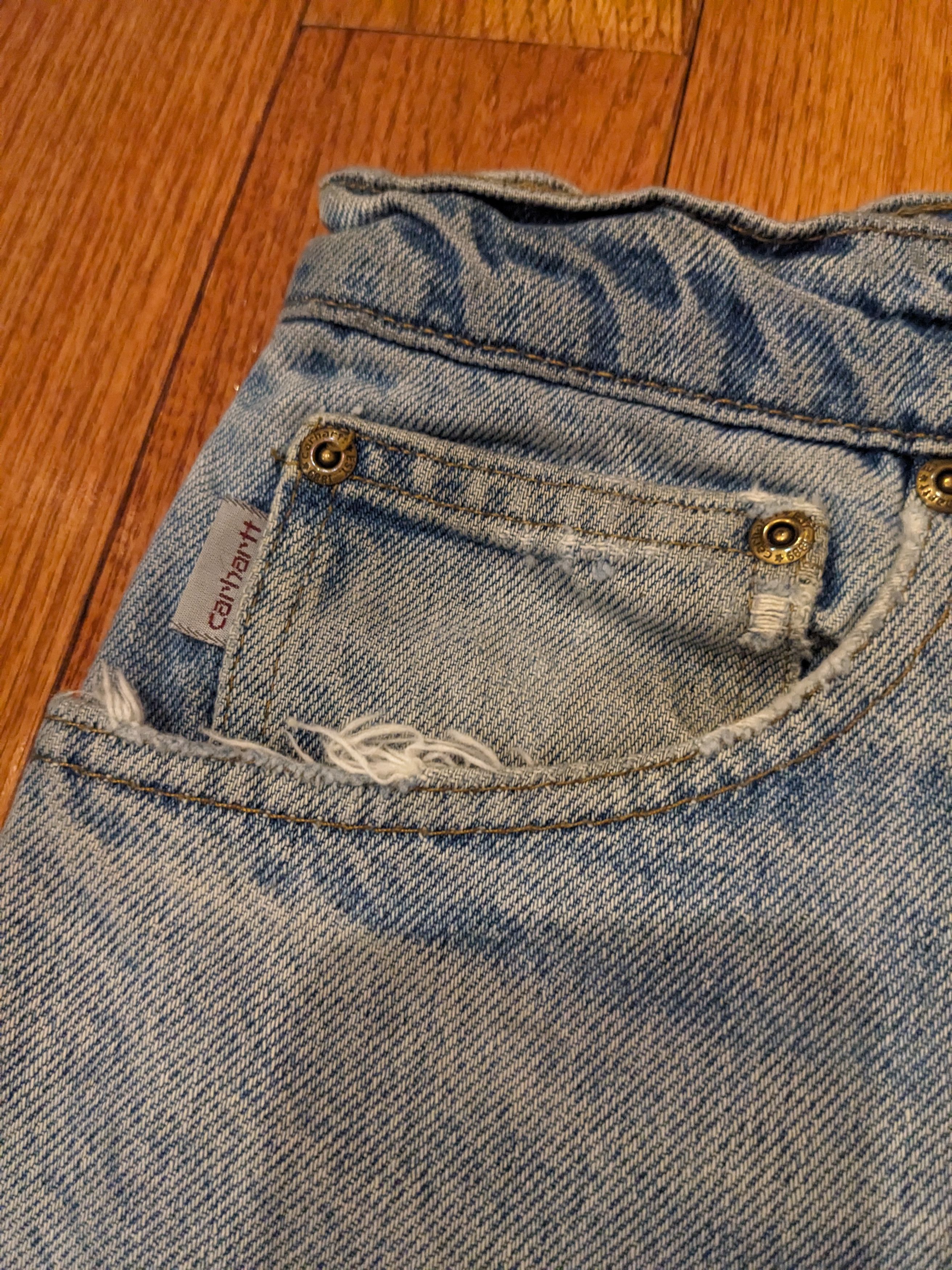 Carhartt × Vintage Vintage Y2K Carhartt 35 x 30 Blue Denim Jeans Size US 35 - 6 Thumbnail