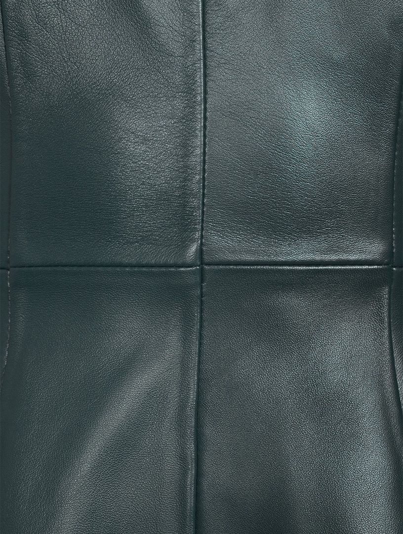 Marni oc11z0525 Leather Dress With V-Neck in Green Size S / US 4 / IT 40 - 5 Thumbnail