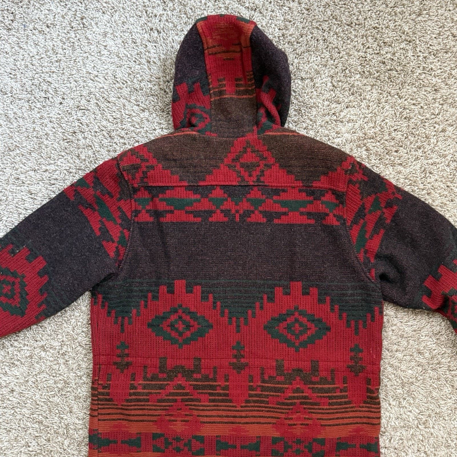 Vintage × Woolrich Woolen Mills Vintage Woolrich Aztec Wool Southwestern Jacket Red Tribal Size L / US 10 / IT 46 - 13 Thumbnail