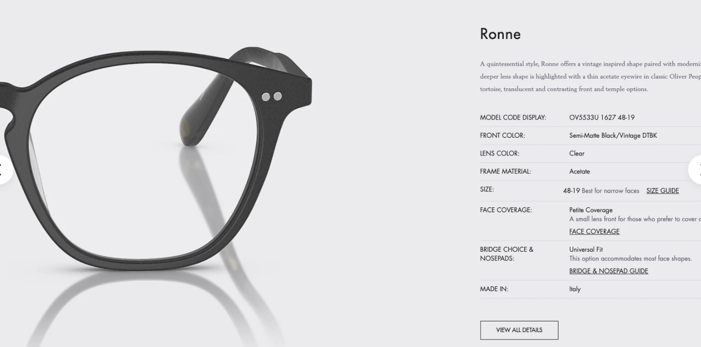 Oliver Peoples OLiver Peoples Ronne 48mm Optical Size ONE SIZE - 7 Thumbnail
