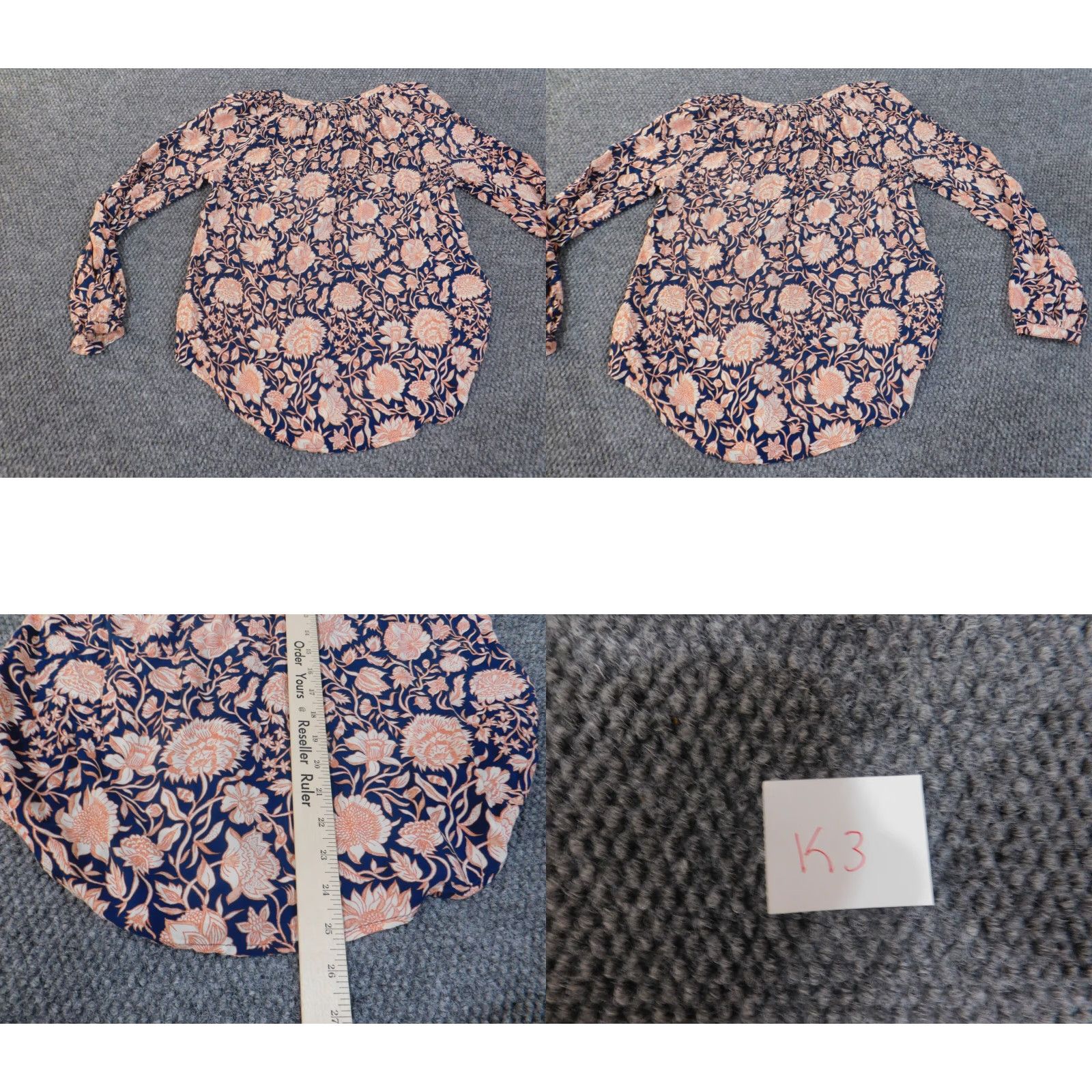 Lucky Brand Lucky Brand Button-Up Shirt Womens Medium Blue Floral Cotton Rayon Casual Coastal Size M / US 6-8 / IT 42-44 - 8 Thumbnail