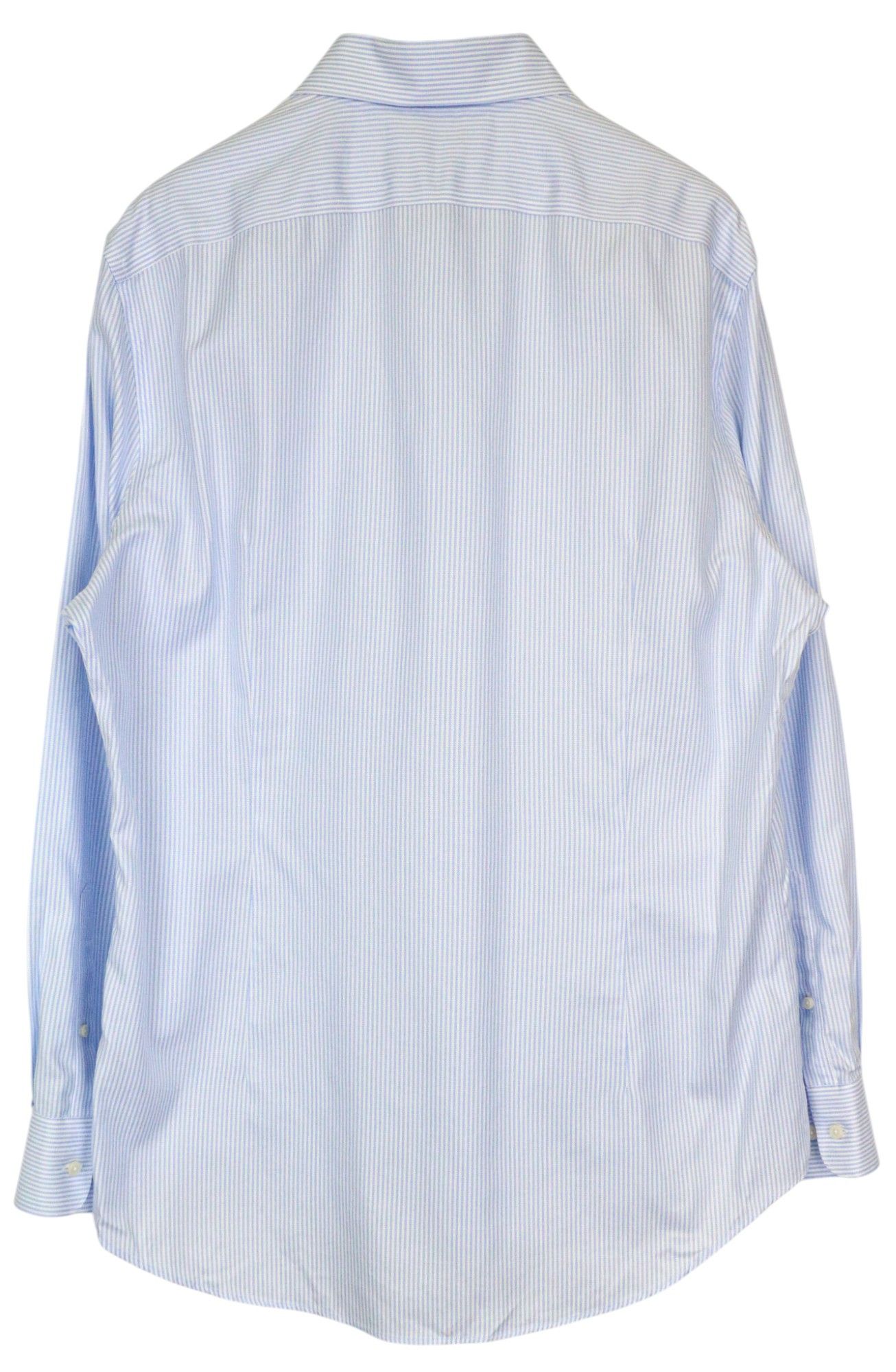 Suitsupply TRY ON XS 45/17 3/4 Blue Pinstriped Shirt 86602 Size 44R - 2 Thumbnail