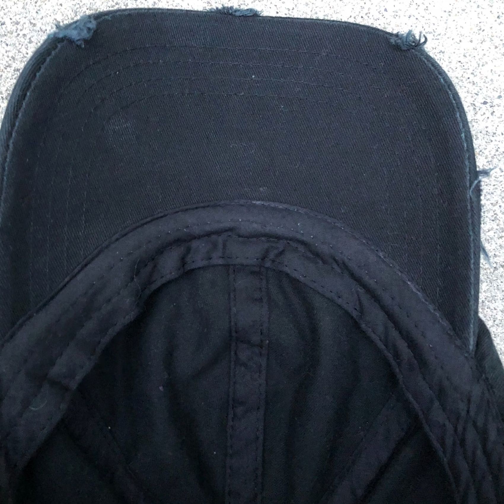 Forever 21 FOREVER 21 MEN Distressed Ripped Hat One Size Black Adjustable Cap Baseball Cap Mens Cap Size ONE SIZE - 4 Thumbnail