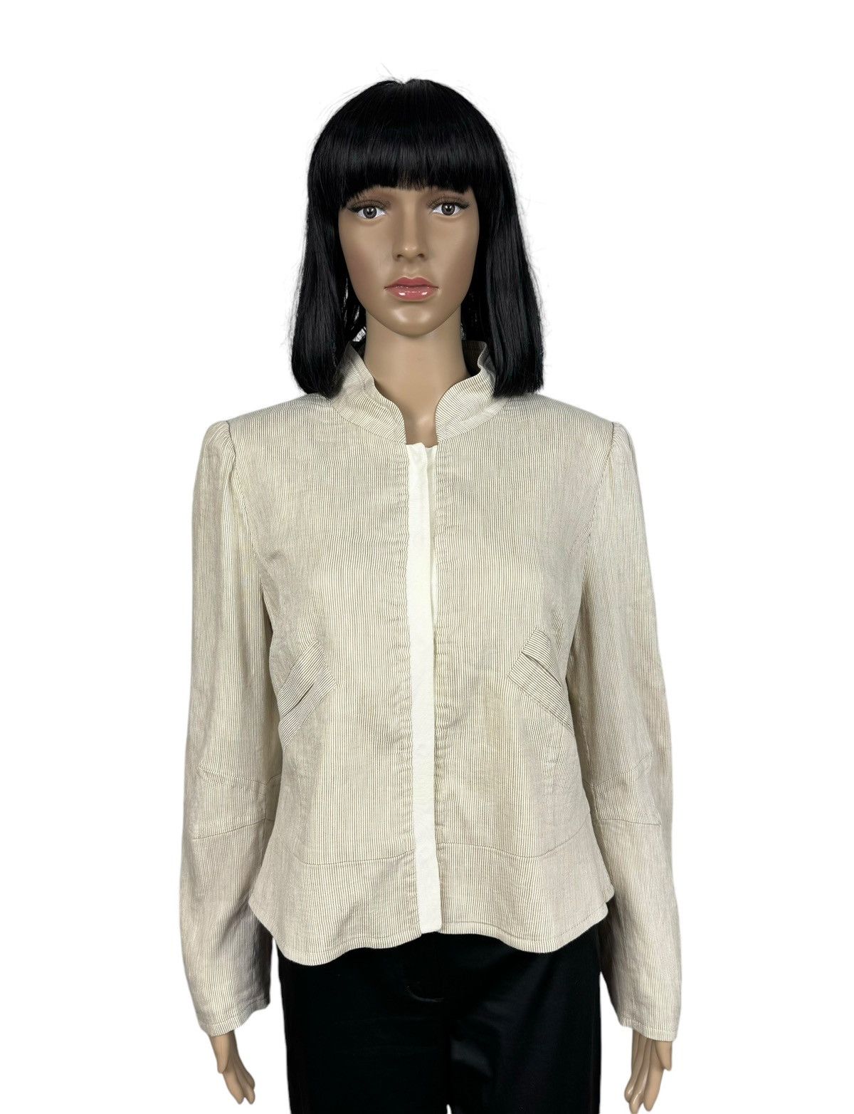 Armani Collezioni Armani Collezioni Striped Linen Jacket size 48 Size XL / US 12-14 / IT 48-50 - 1 Thumbnail