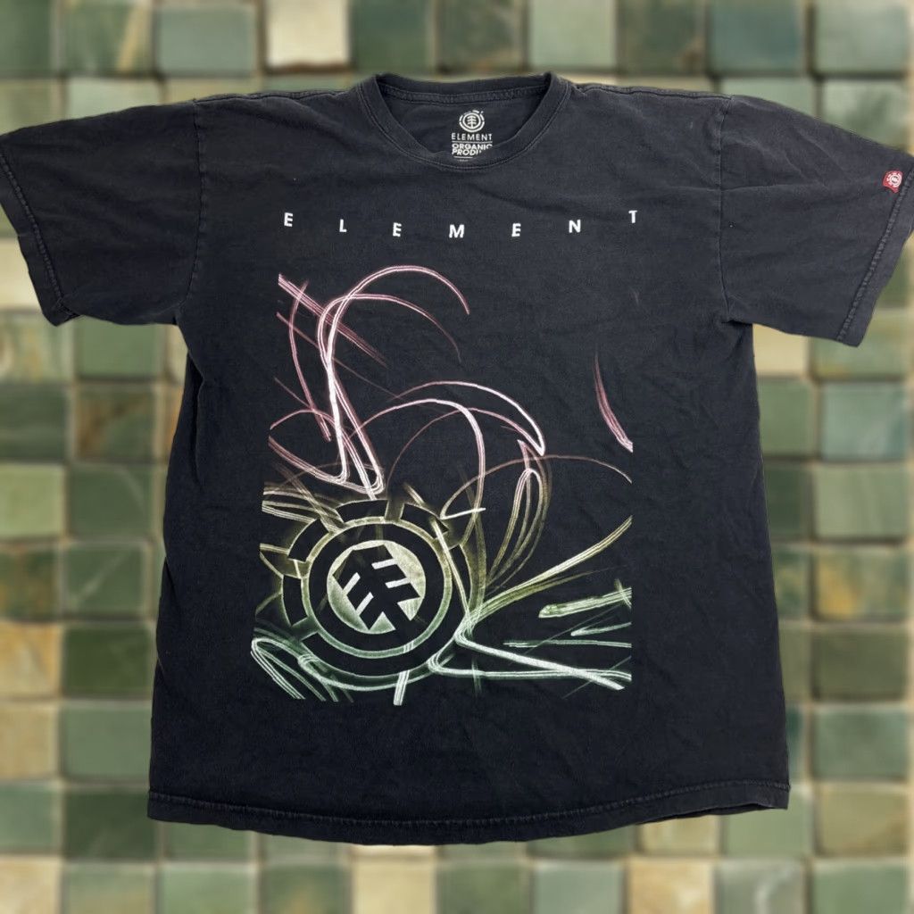 Element Element T Shirt Men Large Black Graphic Organic Cotton Skate Spell Out Mens Large Graphic Print Shirt Size US L / EU 52-54 / 3 - 1 Thumbnail