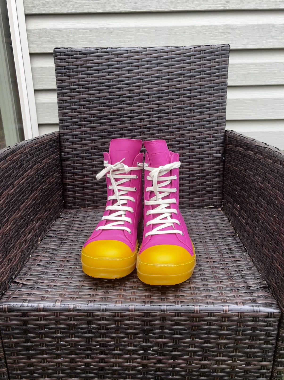 Rick Owens Rick Owens Pink Leather Ramones Size US 11 / EU 44 - 3 Thumbnail