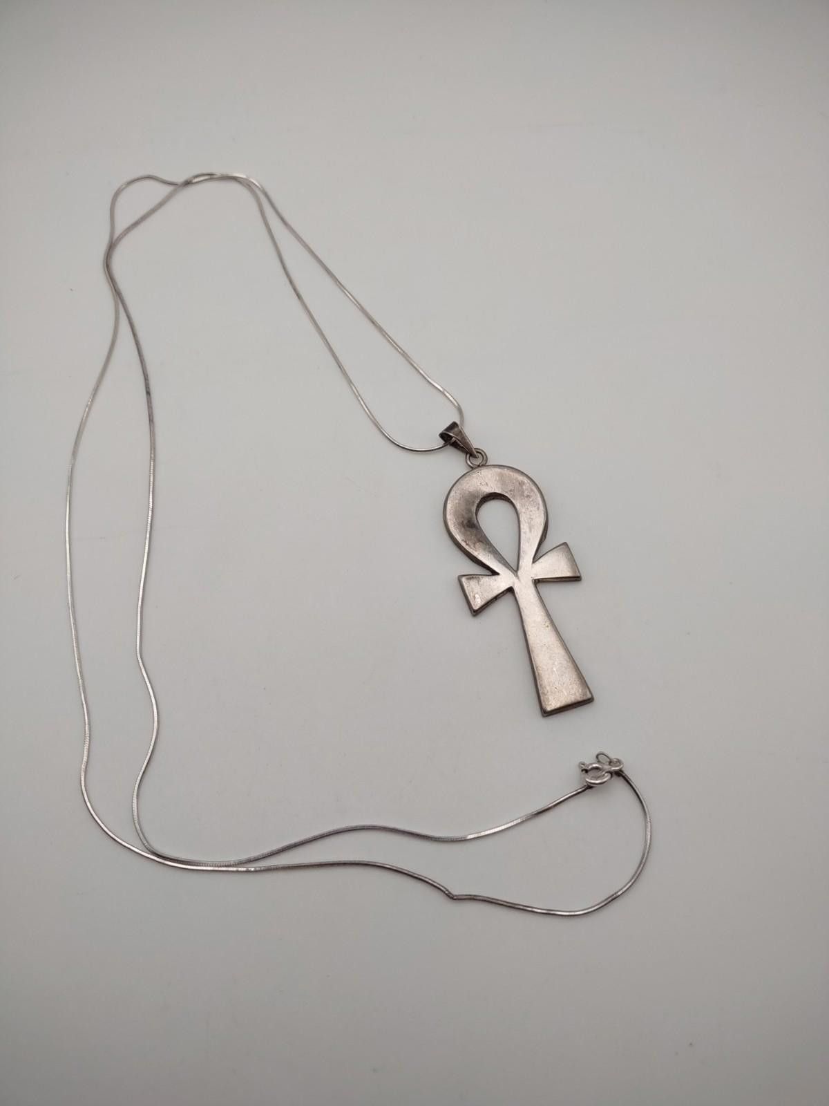 The Unbranded Brand Ankh 925 Pendant Egyptian Cross Key of Life with 30" chain Size ONE SIZE - 5 Thumbnail