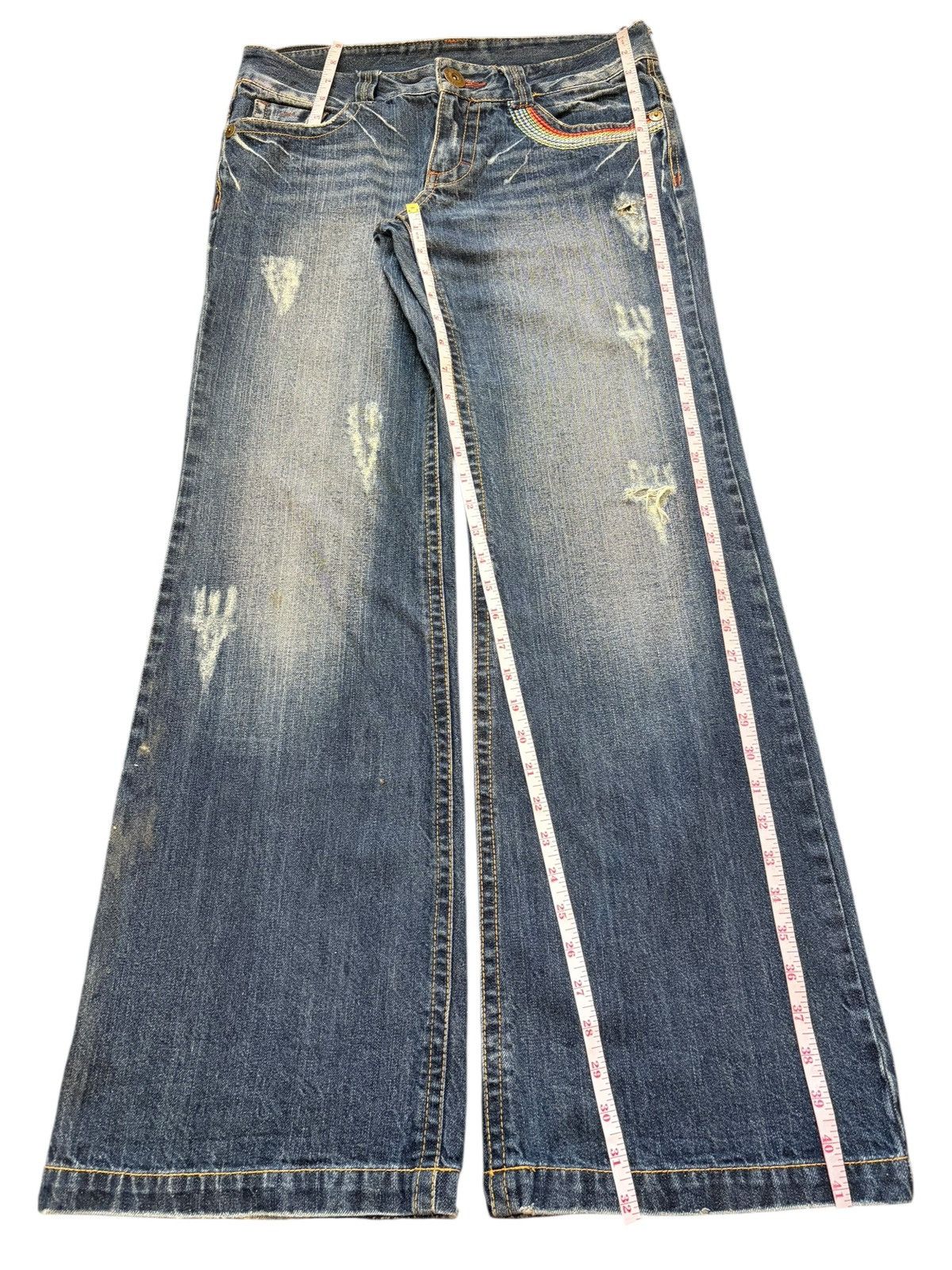 Hysteric Glamour Vintage Japanese Brand Faded Wash Distress Flare Jeans Size 32" / US 10 / IT 46 - 7 Thumbnail