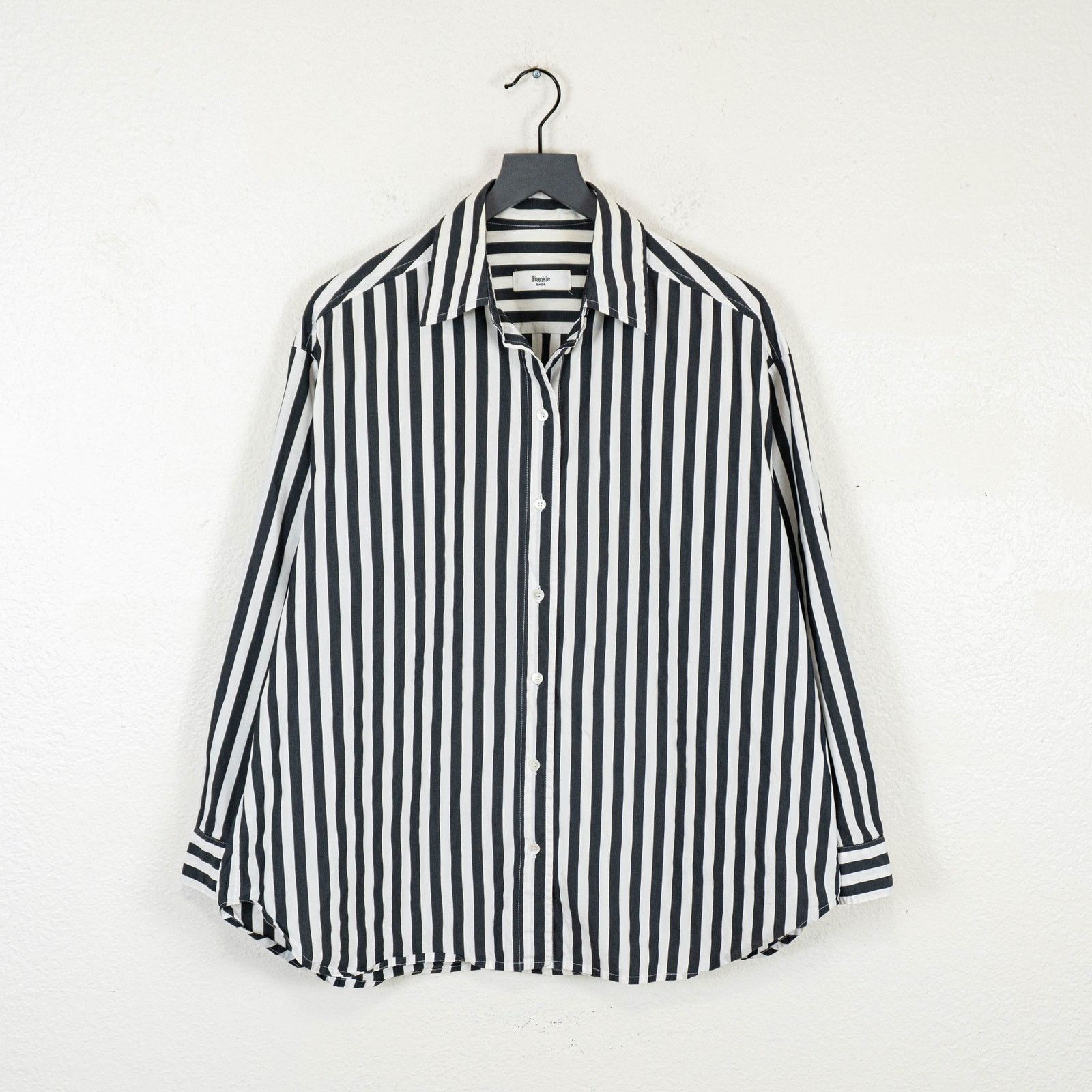 Other Frankie Shop Women's Boxy oversize Shirt Gray white stripe Size ONE SIZE - 2 Thumbnail