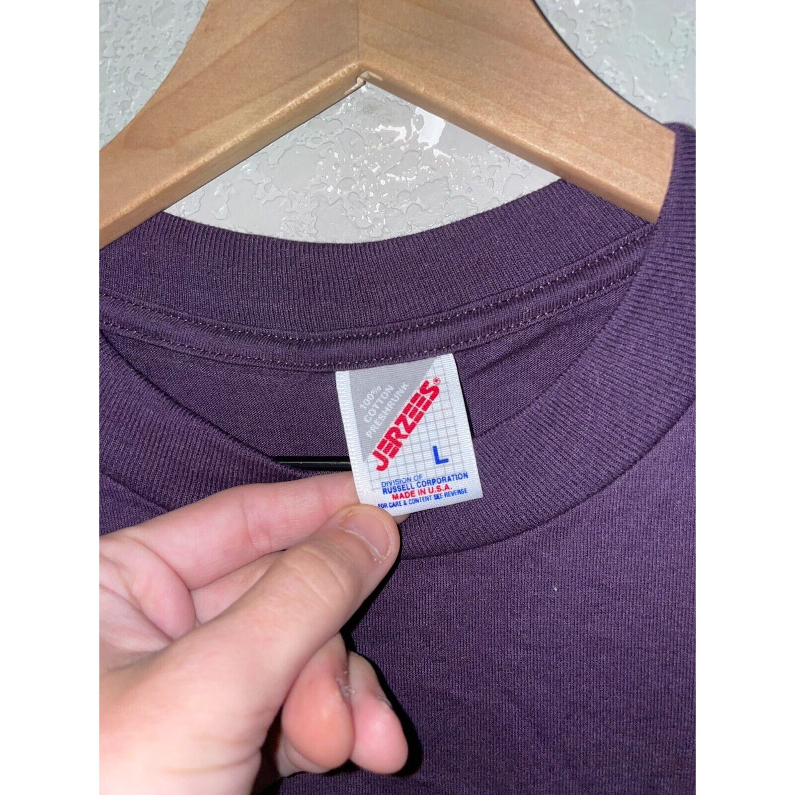 Jerzees Vintage Smoky Mountains Shirt Bear Tee Purple VTG 1995 Large Size US L / EU 52-54 / 3 - 5 Thumbnail