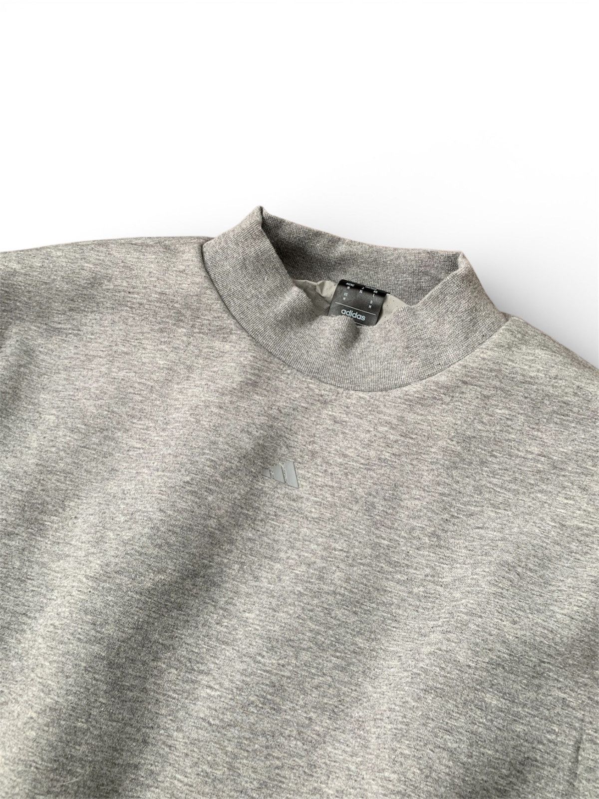 Adidas 🧿 basketball high neck cotton lined melange grey Size US M / EU 48-50 / 2 - 4 Thumbnail