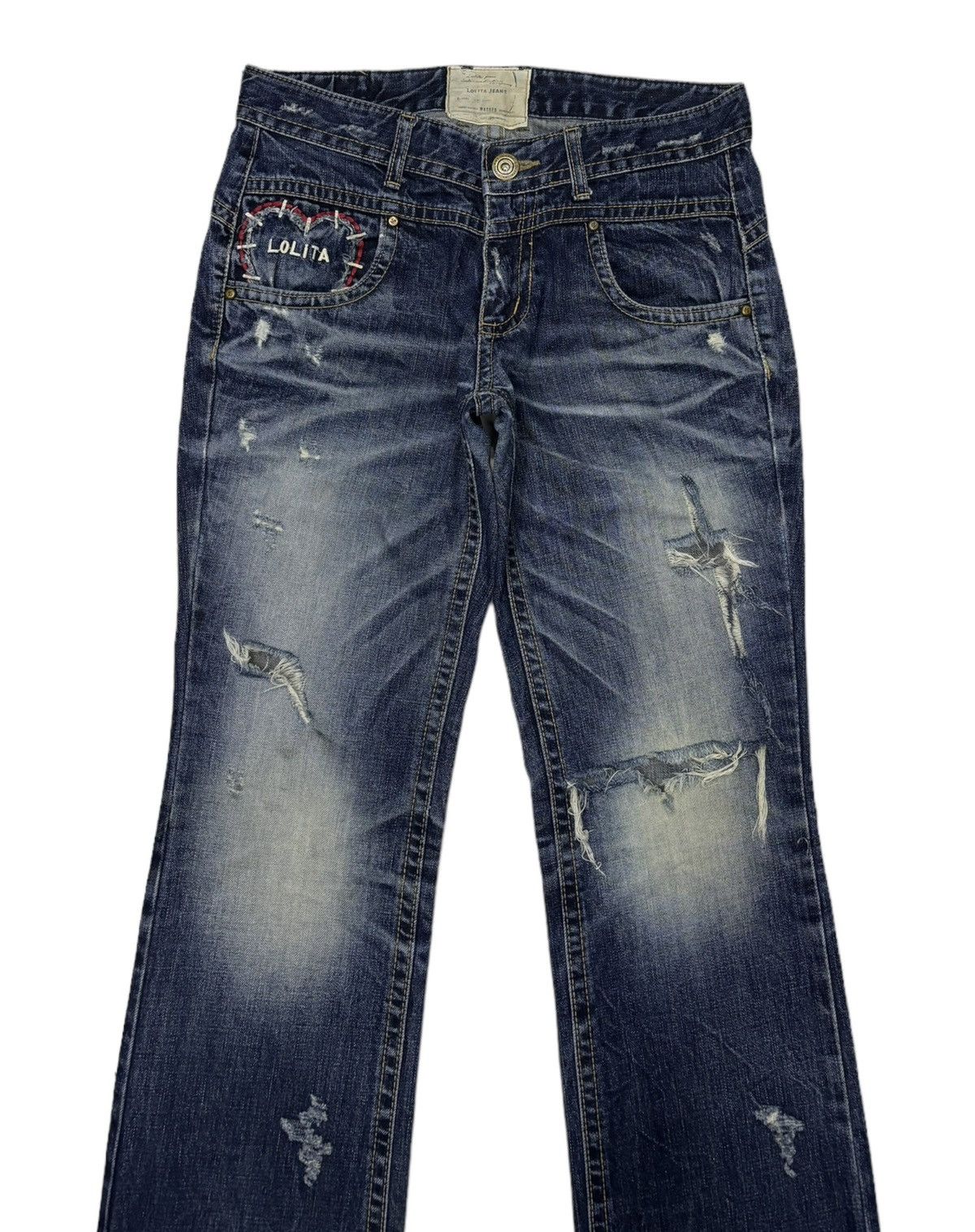 If Six Was Nine × Japanese Brand × Le Grande Bleu (L.G.B.) RARE🔥LOLITA DISTRESS RIPS DENIM JEANS HYPE Size US 32 / EU 48 - 5 Thumbnail