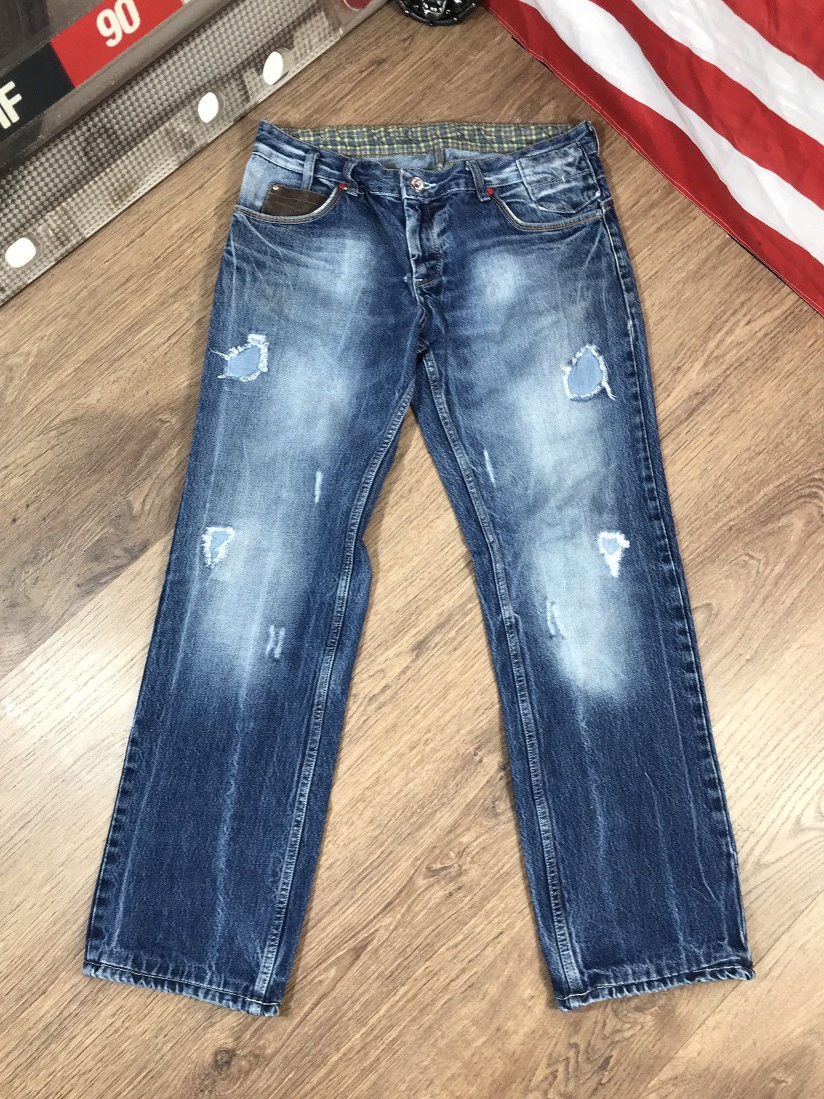 Japanese Brand × Vintage Vintage Distressed Denim Pants Size US 33 - 1 Thumbnail